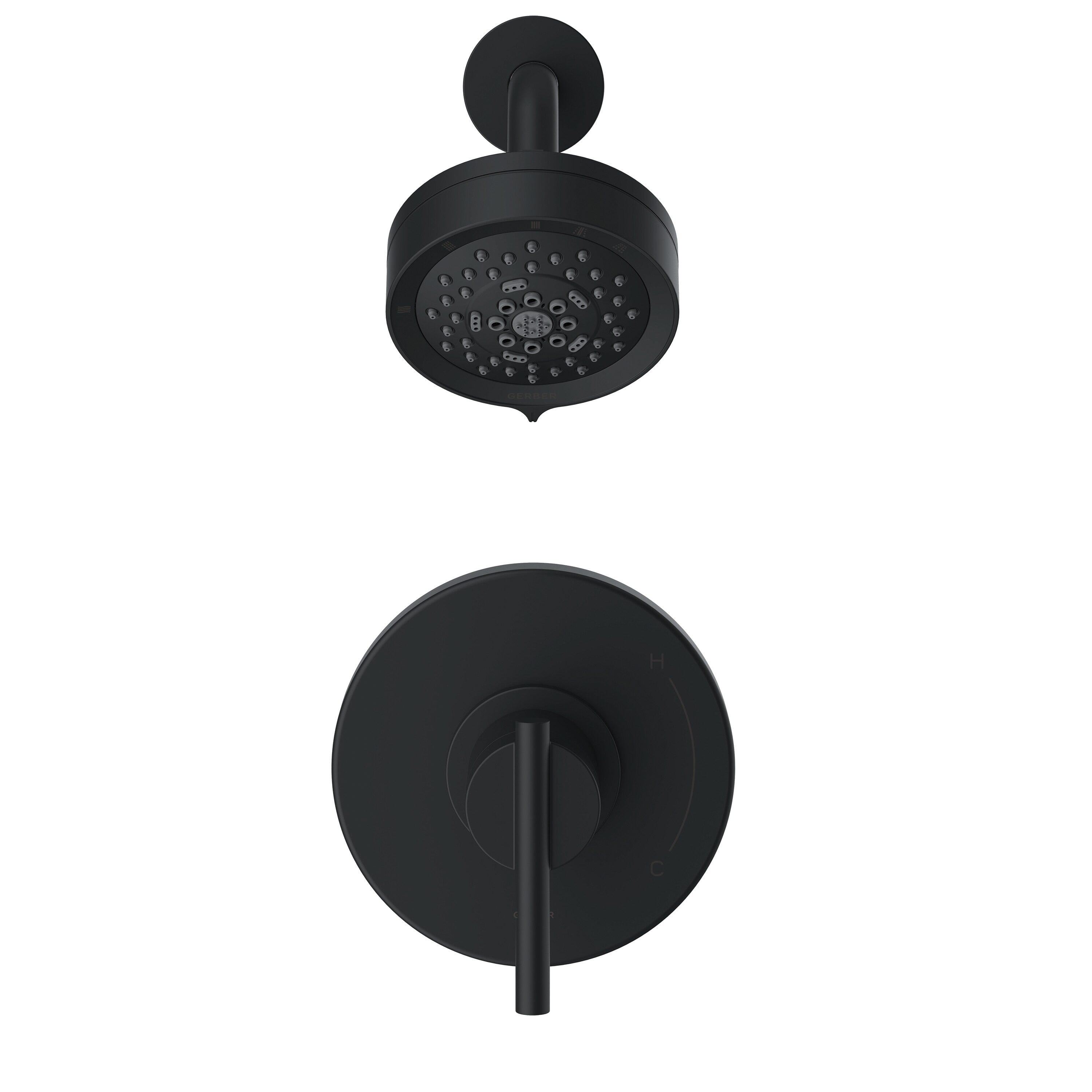 Danze by Gerber Parma 1H Shower Only Trim Kit and Treysta Cartridge w/ 5 Function Showerhead 1.75gpm