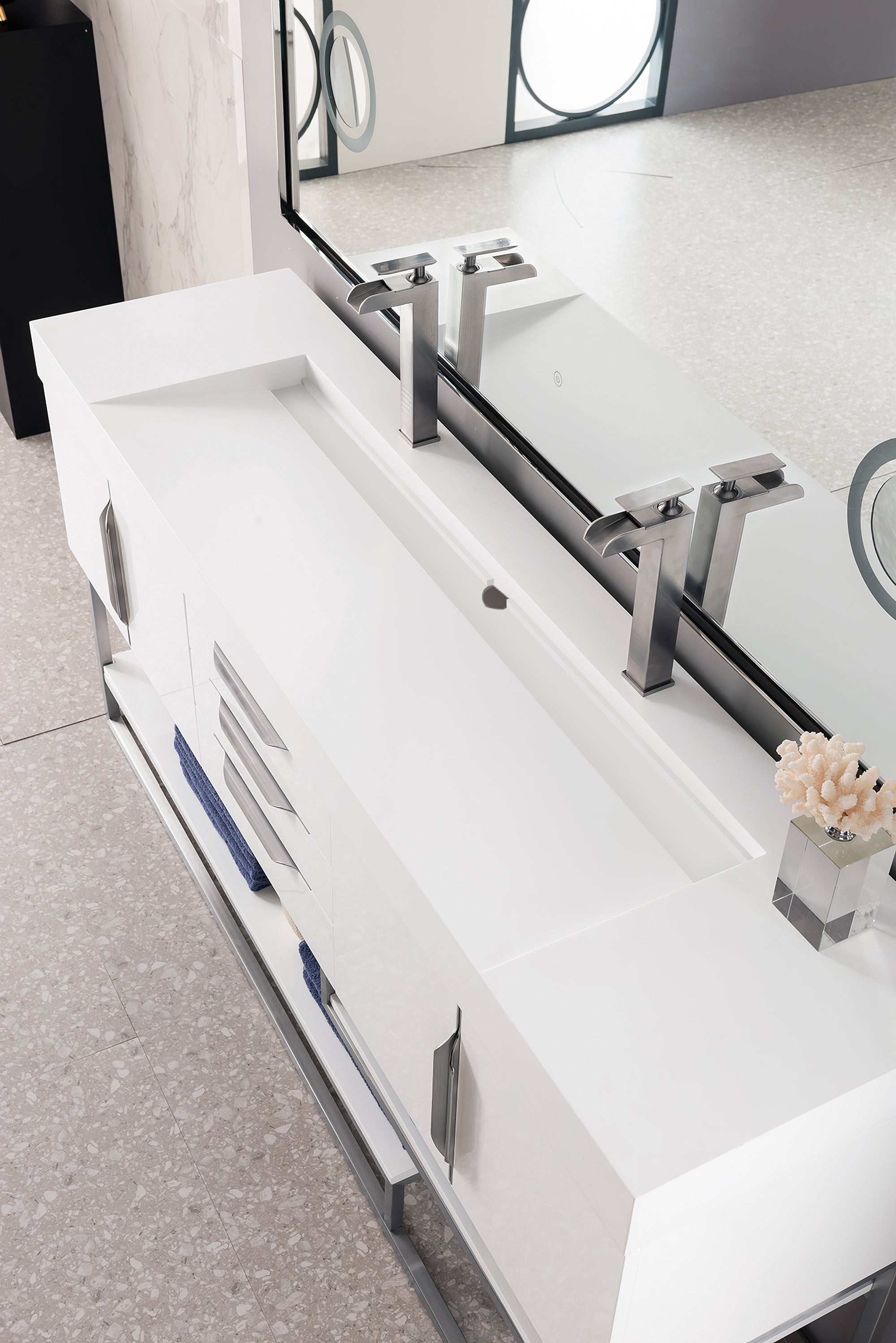 glossy white vanity