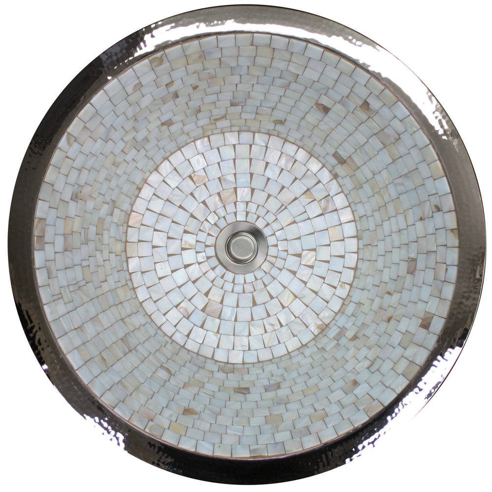 Linkasink Small Round Flat Bottom Mosaic Undermount or Drop-In Sink 16"