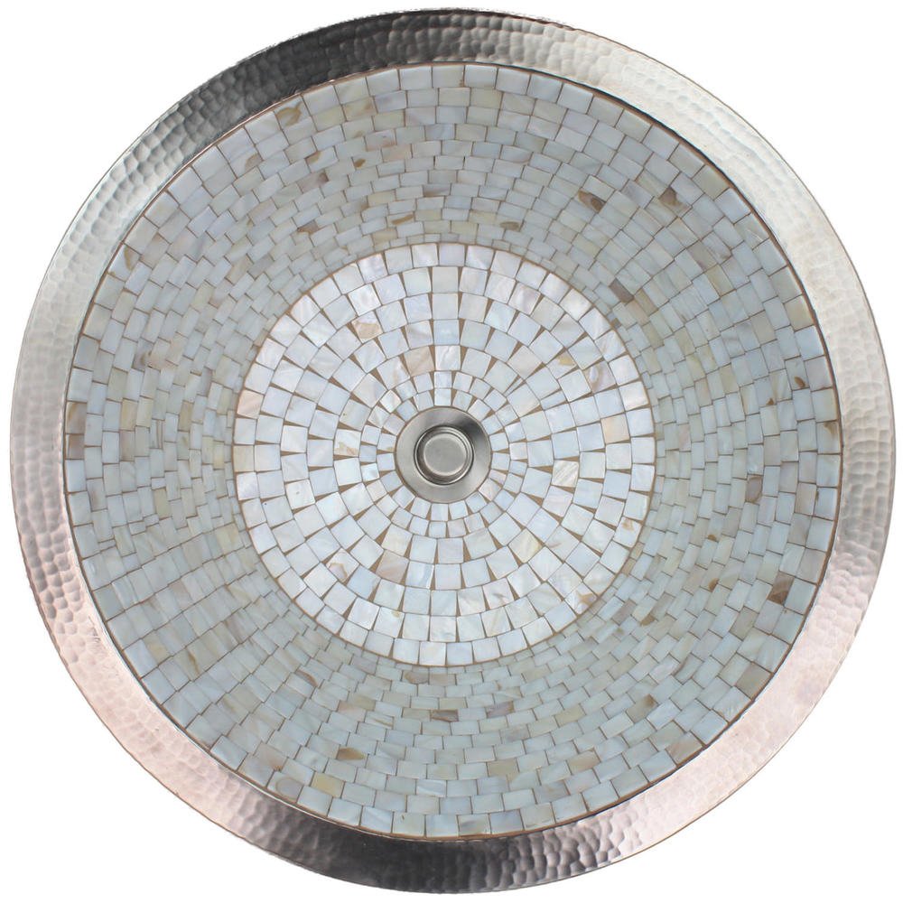 Linkasink Small Round Flat Bottom Mosaic Undermount or Drop-In Sink 16"