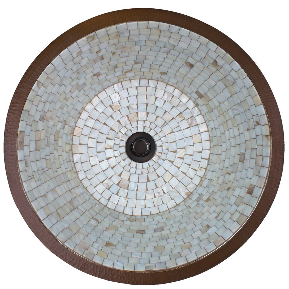 Linkasink Small Round Flat Bottom Mosaic Undermount or Drop-In Sink 16"