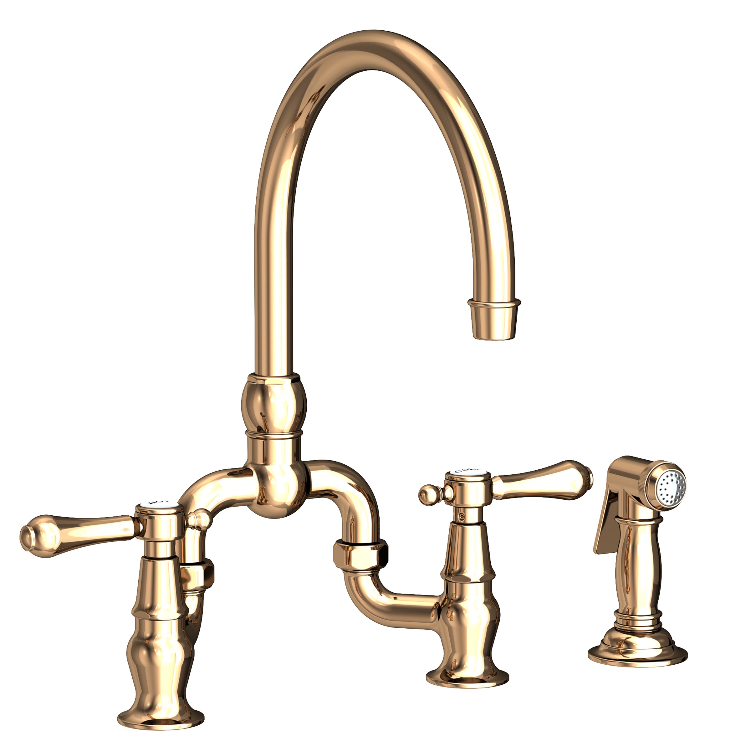 Newport Brass Chesterfield Kitchen Bridge Faucet with Side Spray