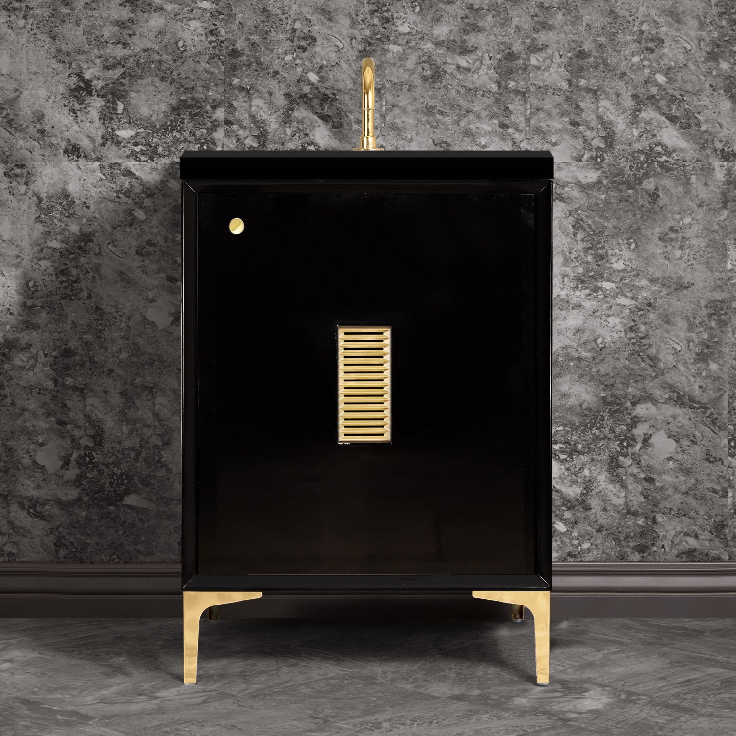 polished brass vanity