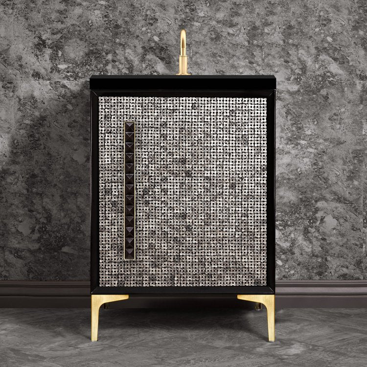 satin brass vanity