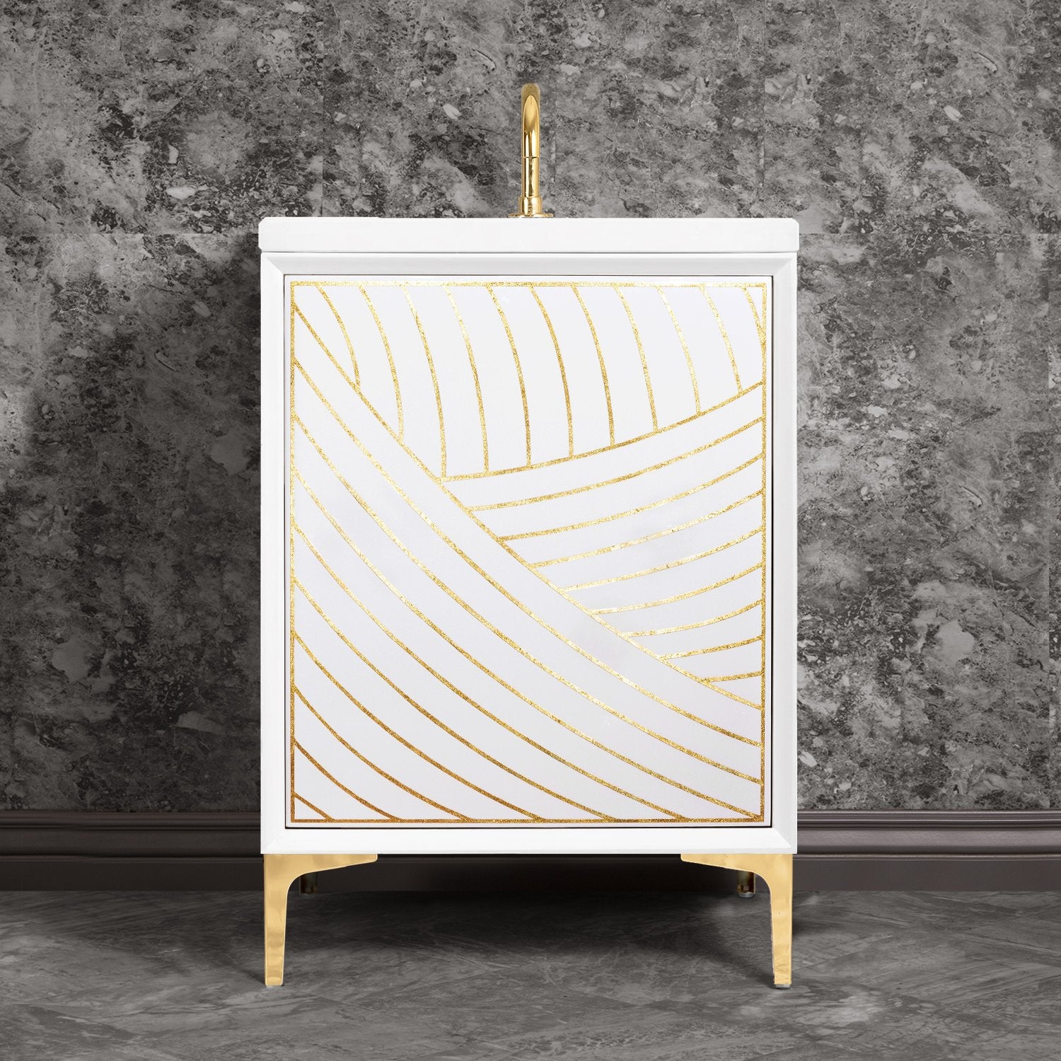 Linkasink Lateen Vanity with Hand Applied Metal Leaf