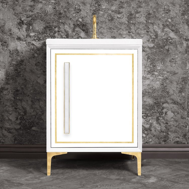 Linkasink Linea with 18" White Prism Artisan Glass Prism Hardware Vanity