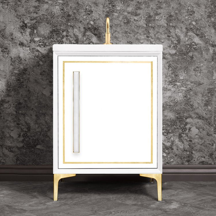Linkasink Linea with 18" White Prism Artisan Glass Prism Hardware Vanity