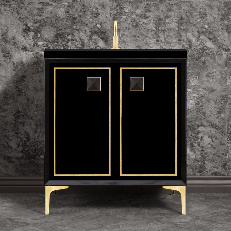 satin brass vanity