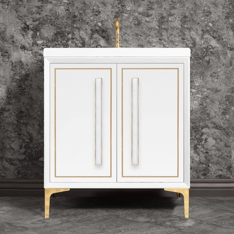 Linkasink Linea with 18" White Prism Artisan Glass Prism Hardware Vanity