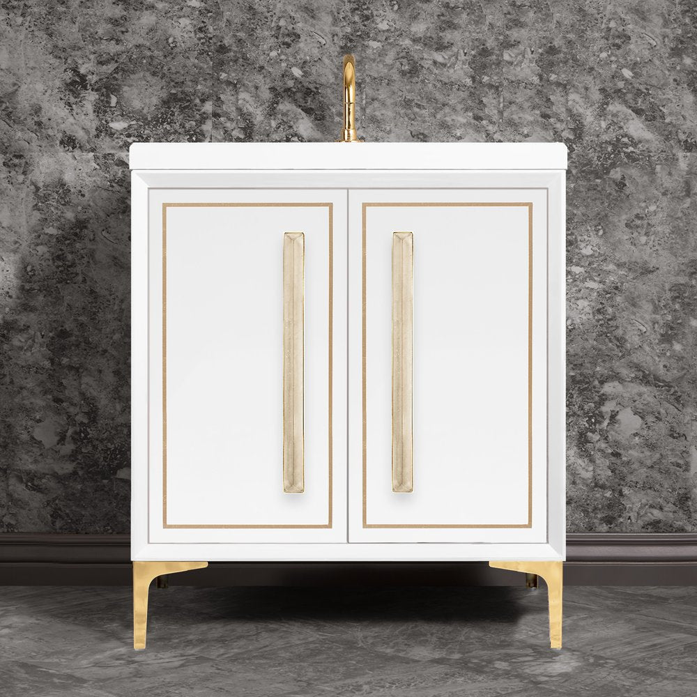 polished brass with eglomisé prism glass vanity