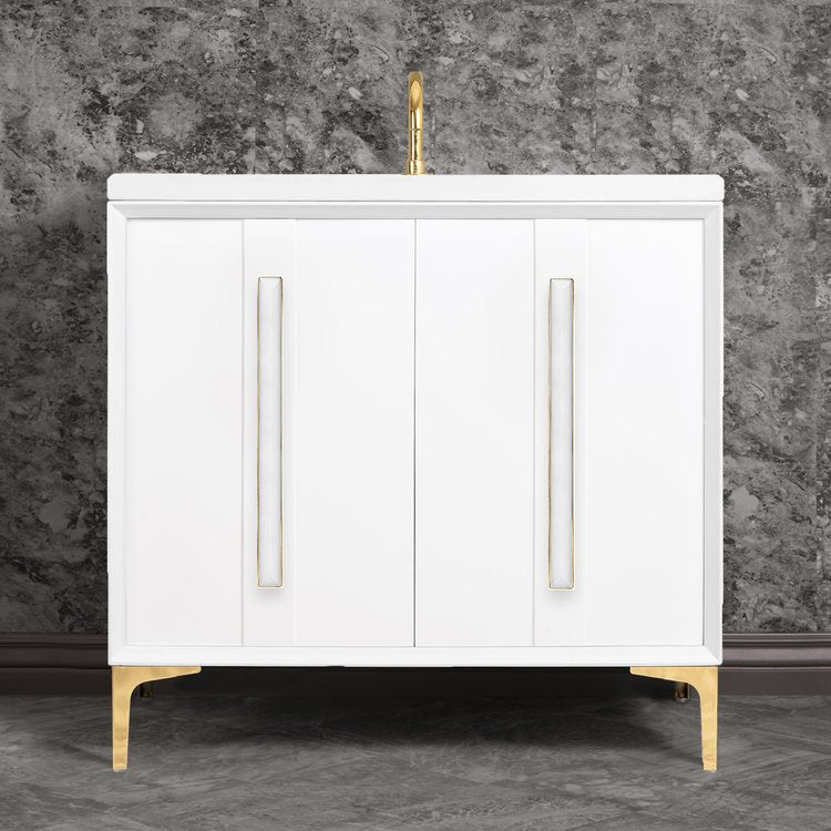 Linkasink Tuxedo with 18" White Prism Artisan Glass Prism Hardware Vanity
