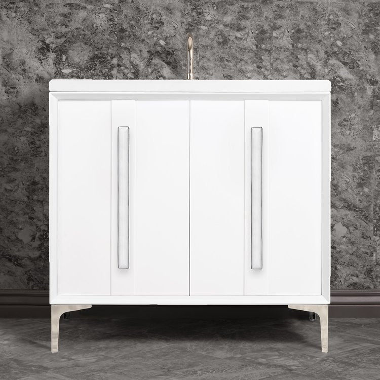 Linkasink Tuxedo with 18" White Prism Artisan Glass Prism Hardware Vanity