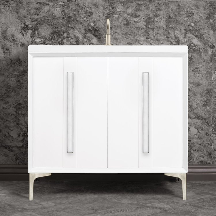 Linkasink Tuxedo with 18" White Prism Artisan Glass Prism Hardware Vanity