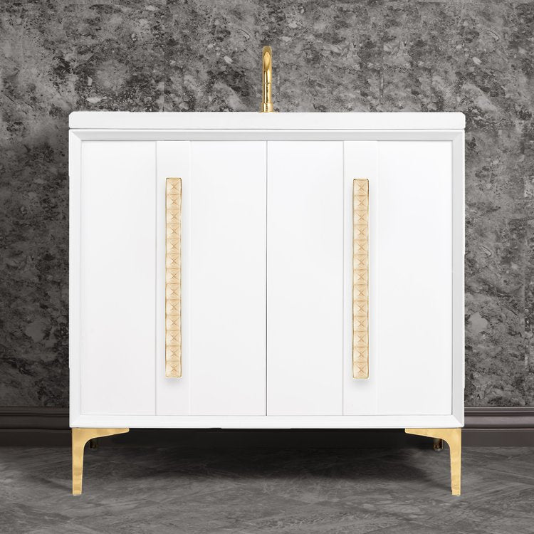 Linkasink Tuxedo with 18" Eglomise Artisan Glass Pyramid Hardware Vanity