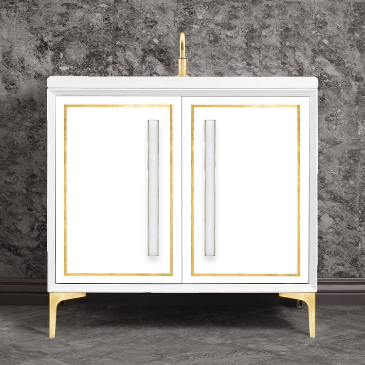 Linkasink Linea with 18" White Prism Artisan Glass Prism Hardware Vanity