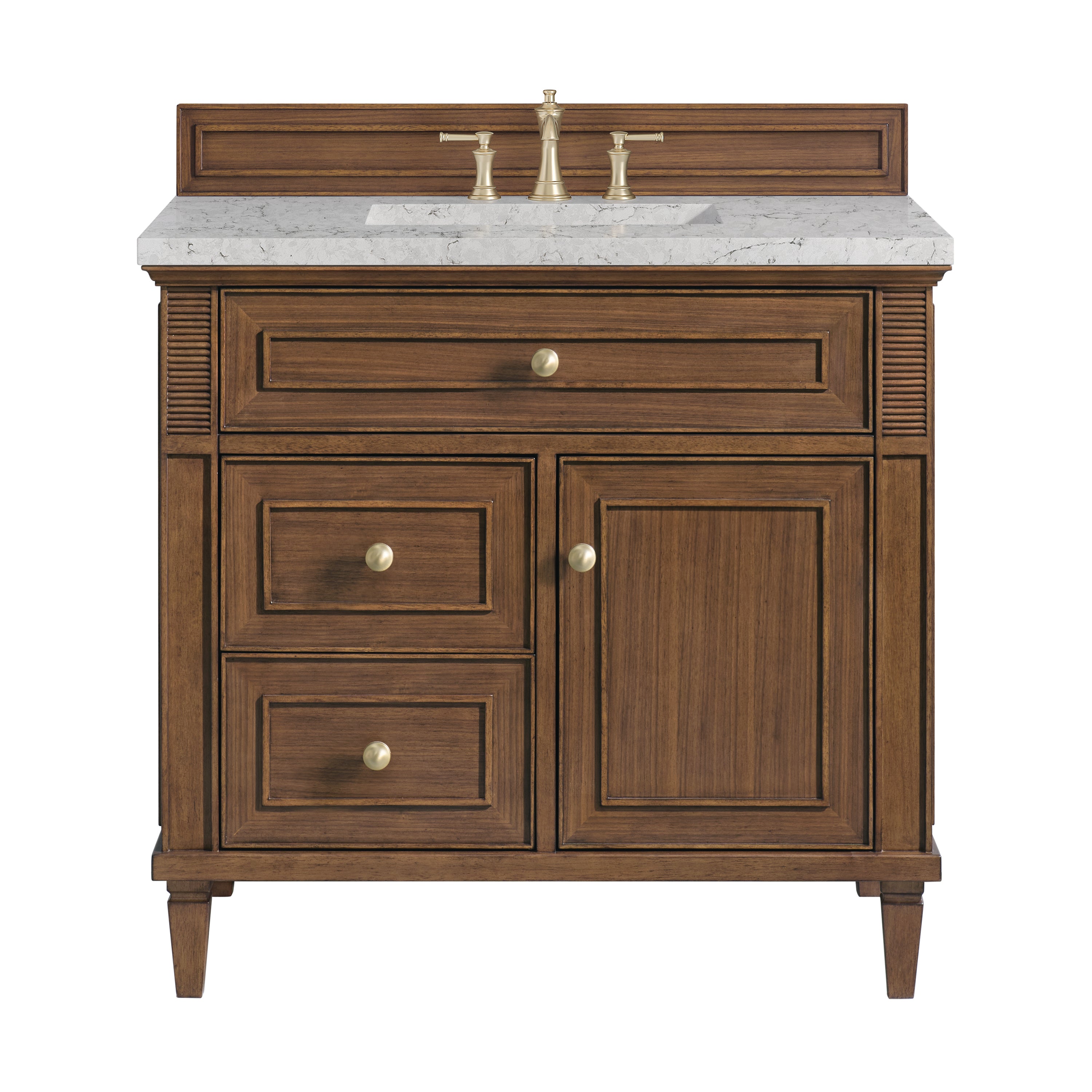 James Martin Vanities Lorelai 36" Single Vanity - Mid-Century Walnut