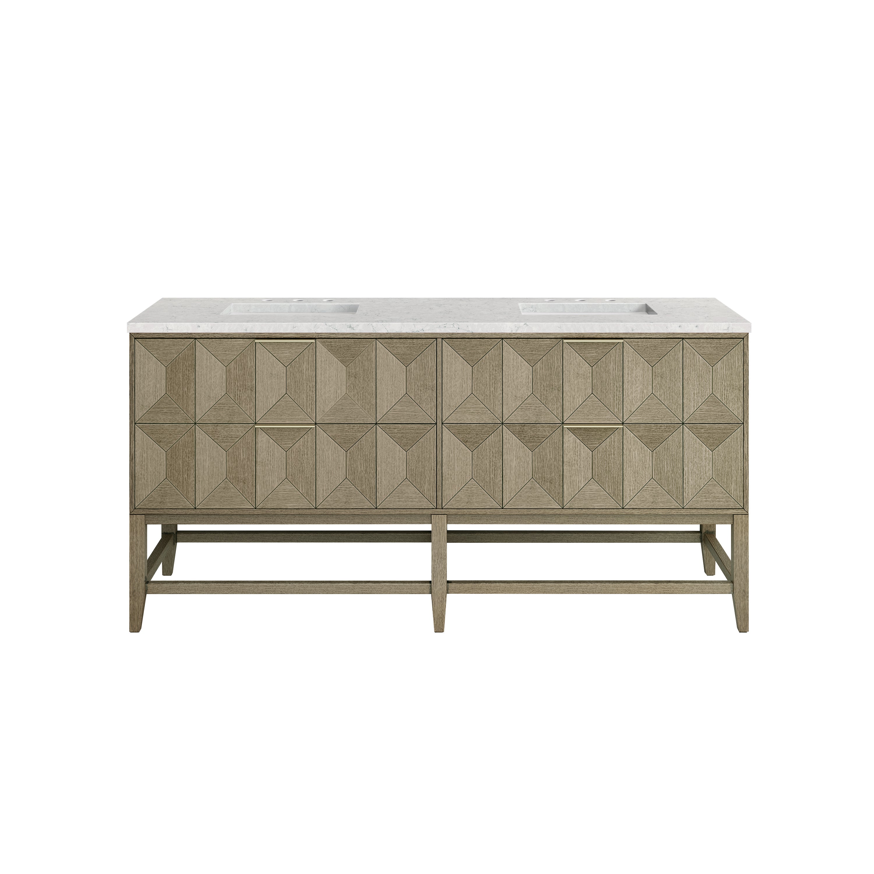 James Martin Vanities Emmeline 72" Double Vanity - Pebble Oak