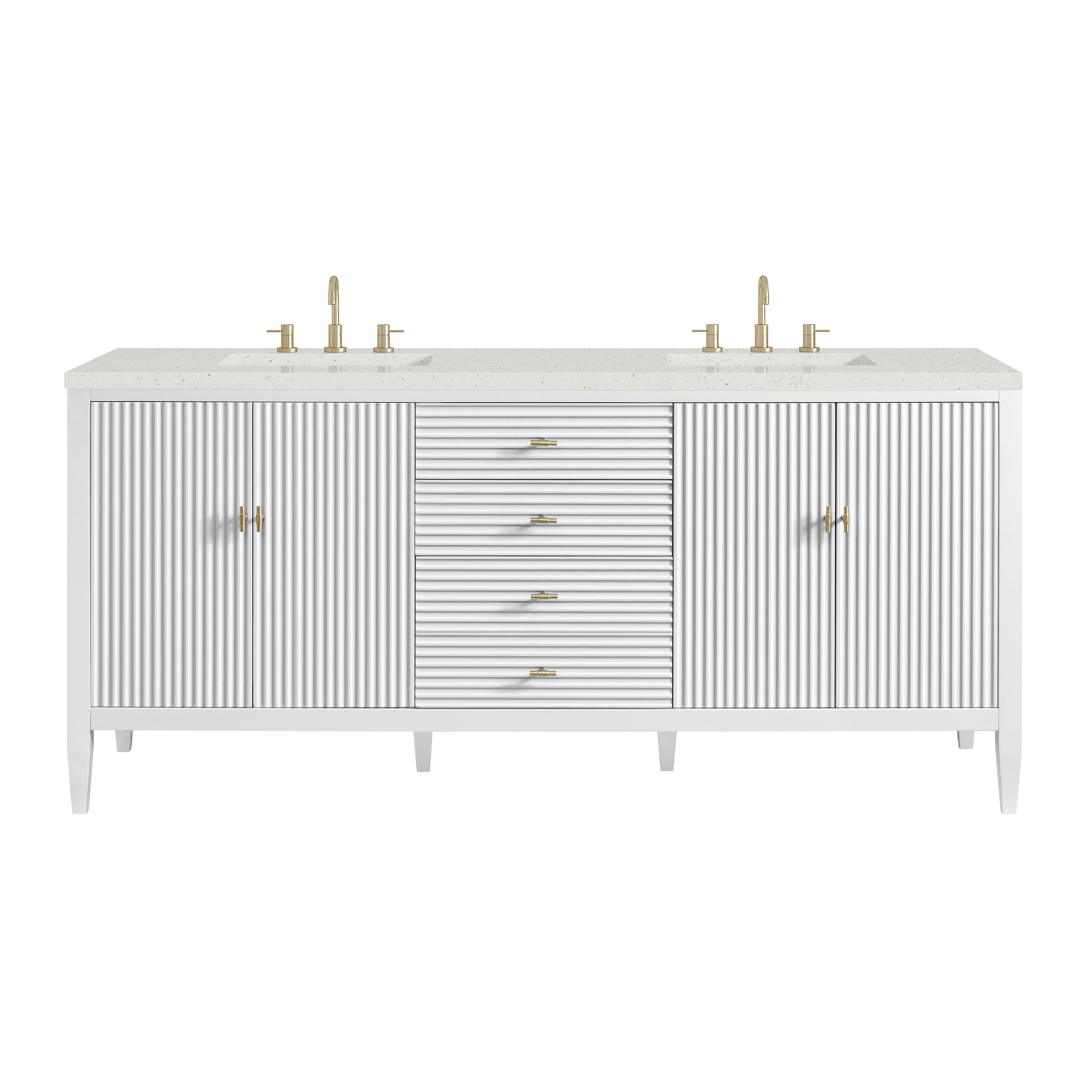 James Martin Vanities Myrrin 72" Double Vanity - Bright White