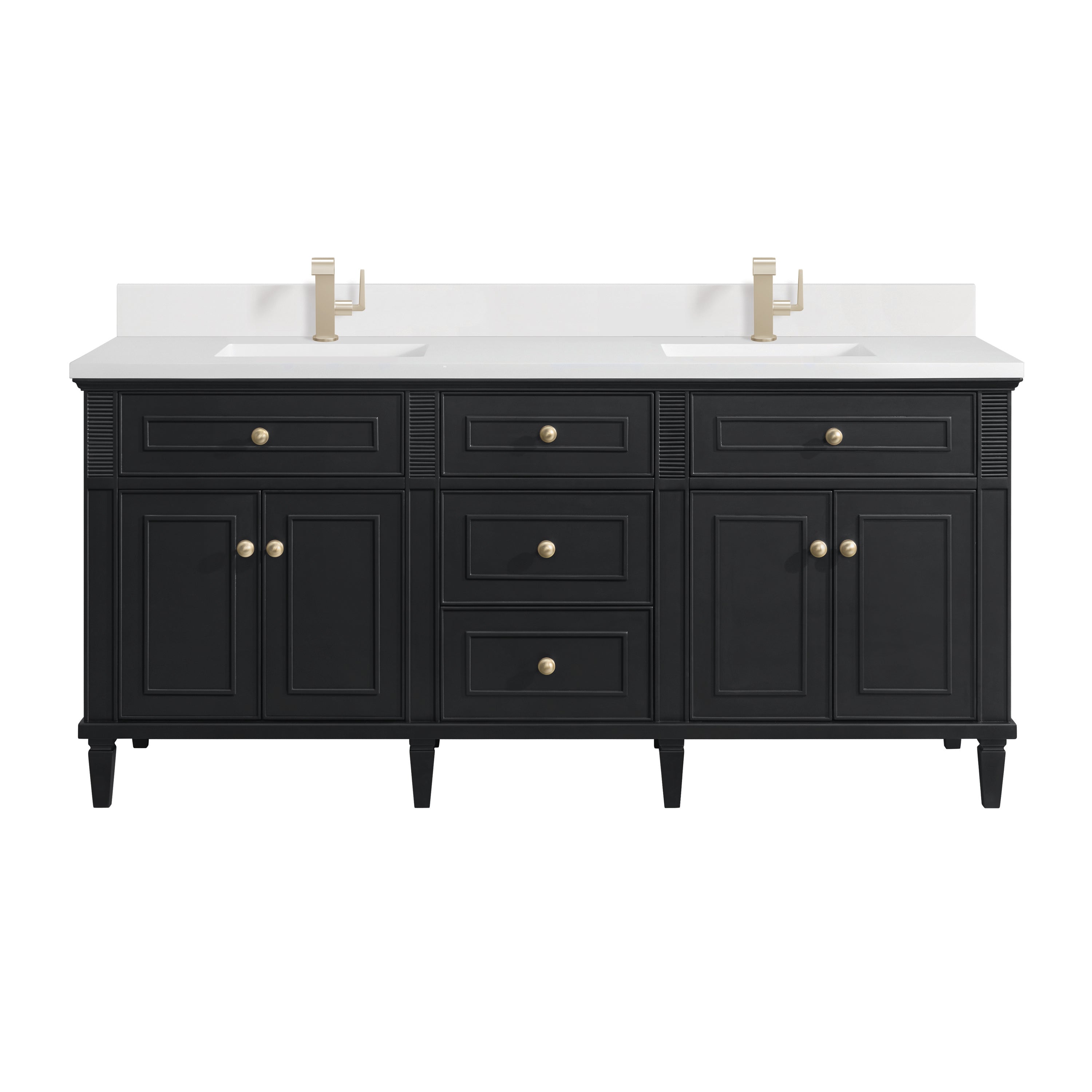 James Martin Vanities Lorelai 72" Double Vanity - Black Onyx