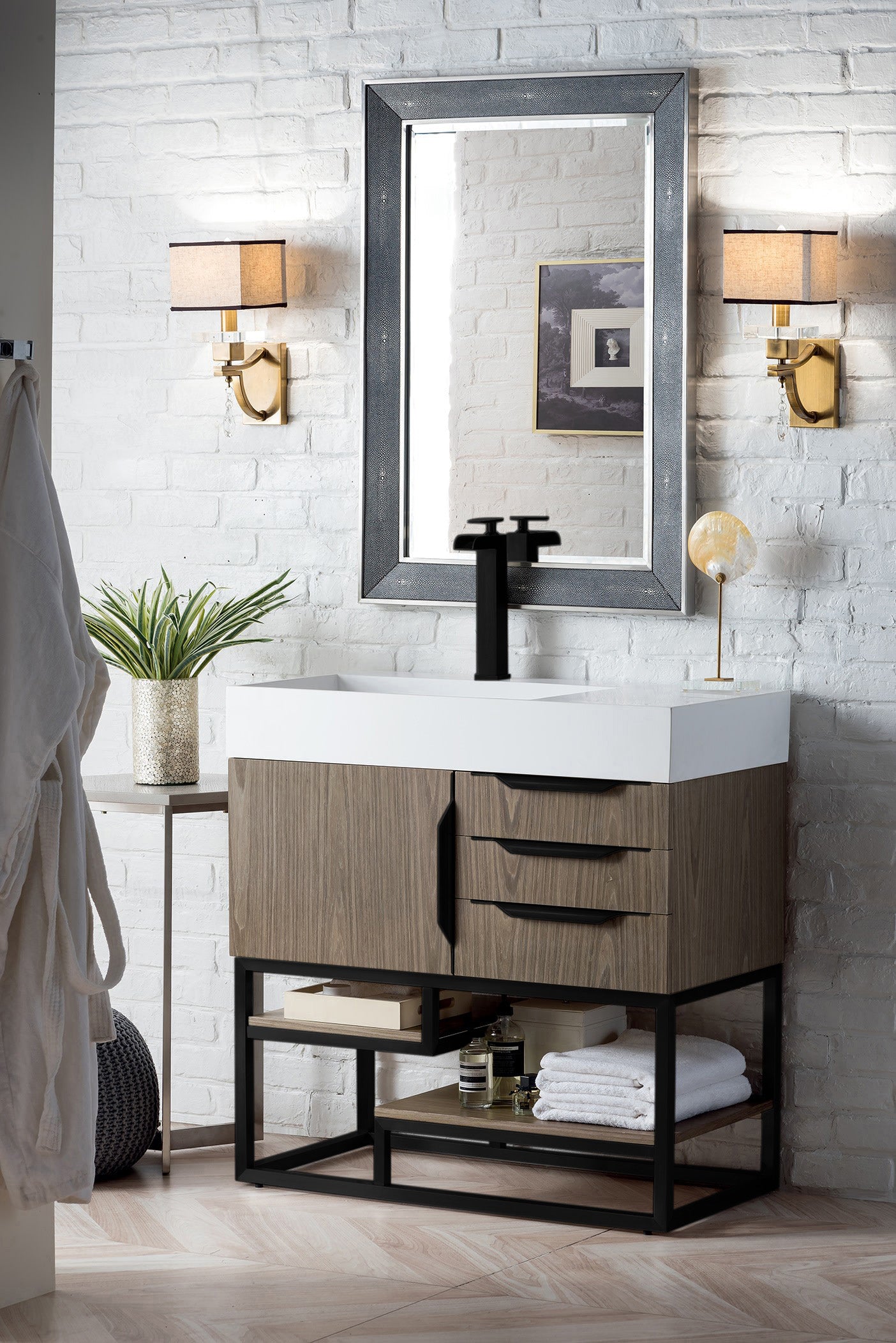 ash gray vanity