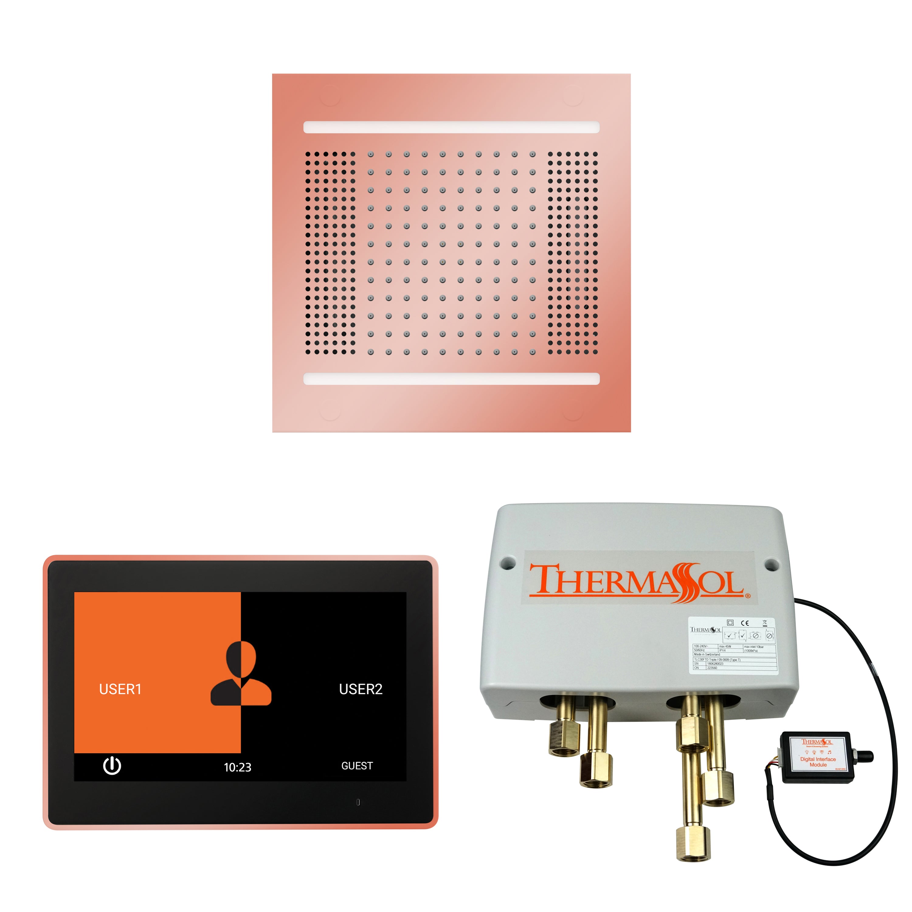 Thermasol The Wellness Hydrovive14 Shower Package with 10" ThermaTouch Square