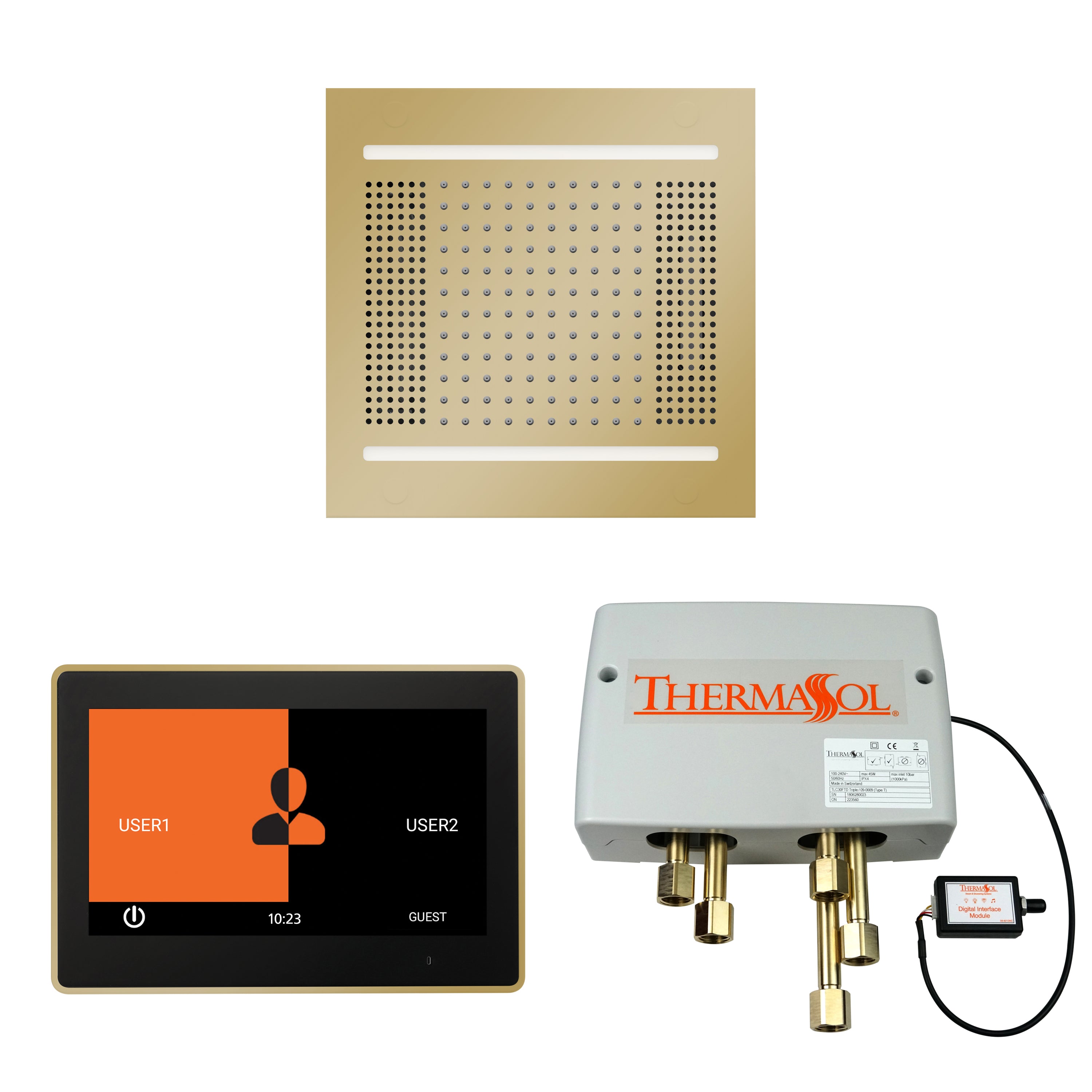 Thermasol The Wellness Hydrovive14 Shower Package with 10" ThermaTouch Square