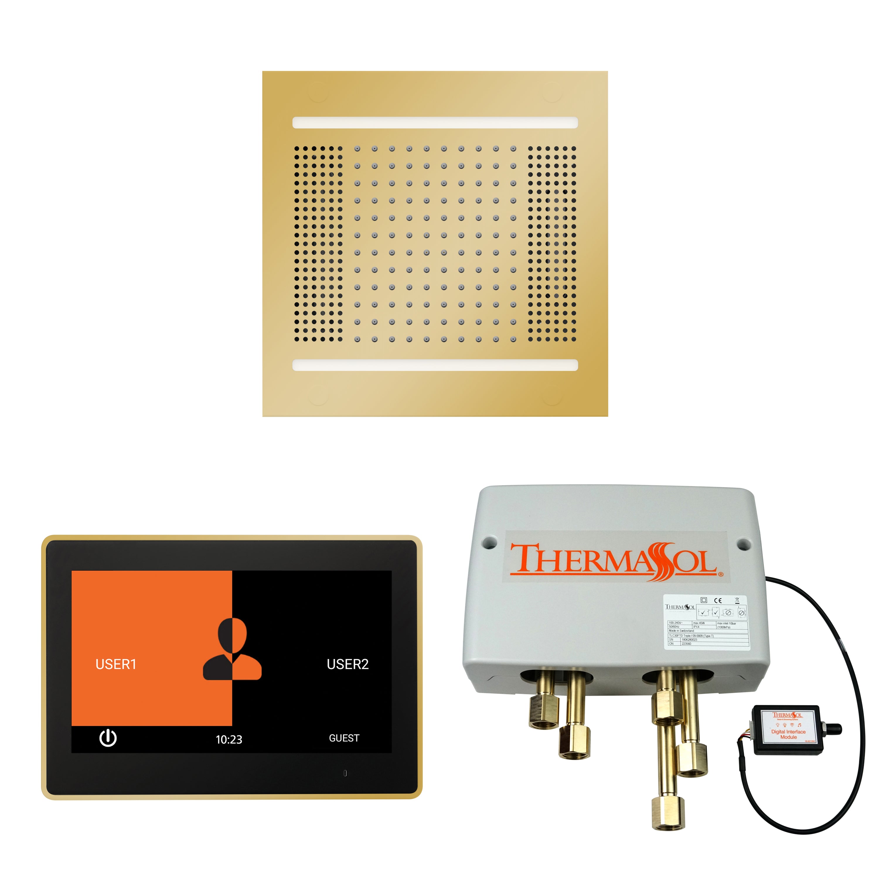 Thermasol The Wellness Hydrovive14 Shower Package with 10" ThermaTouch Square