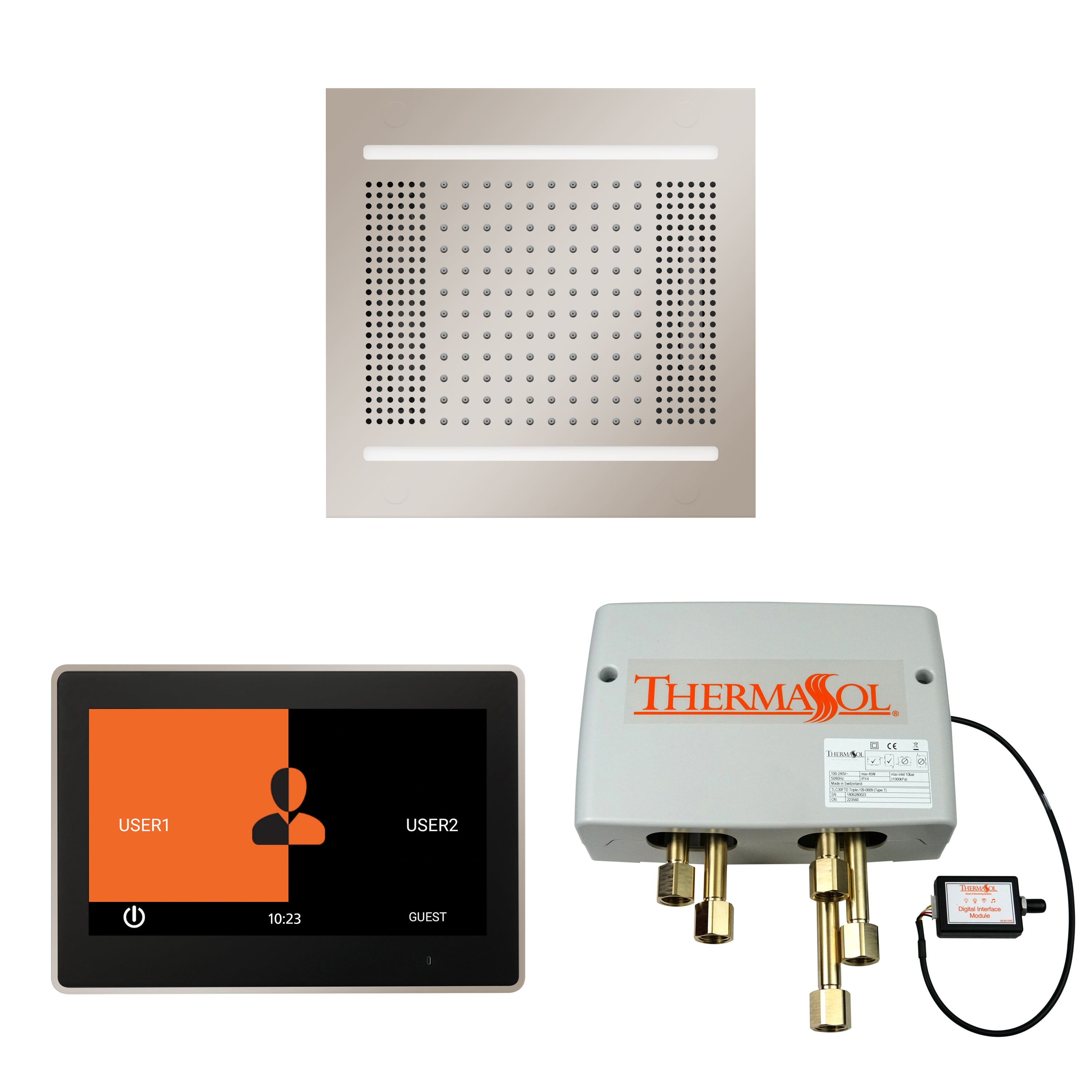 Thermasol The Wellness Hydrovive14 Shower Package with 10" ThermaTouch Square