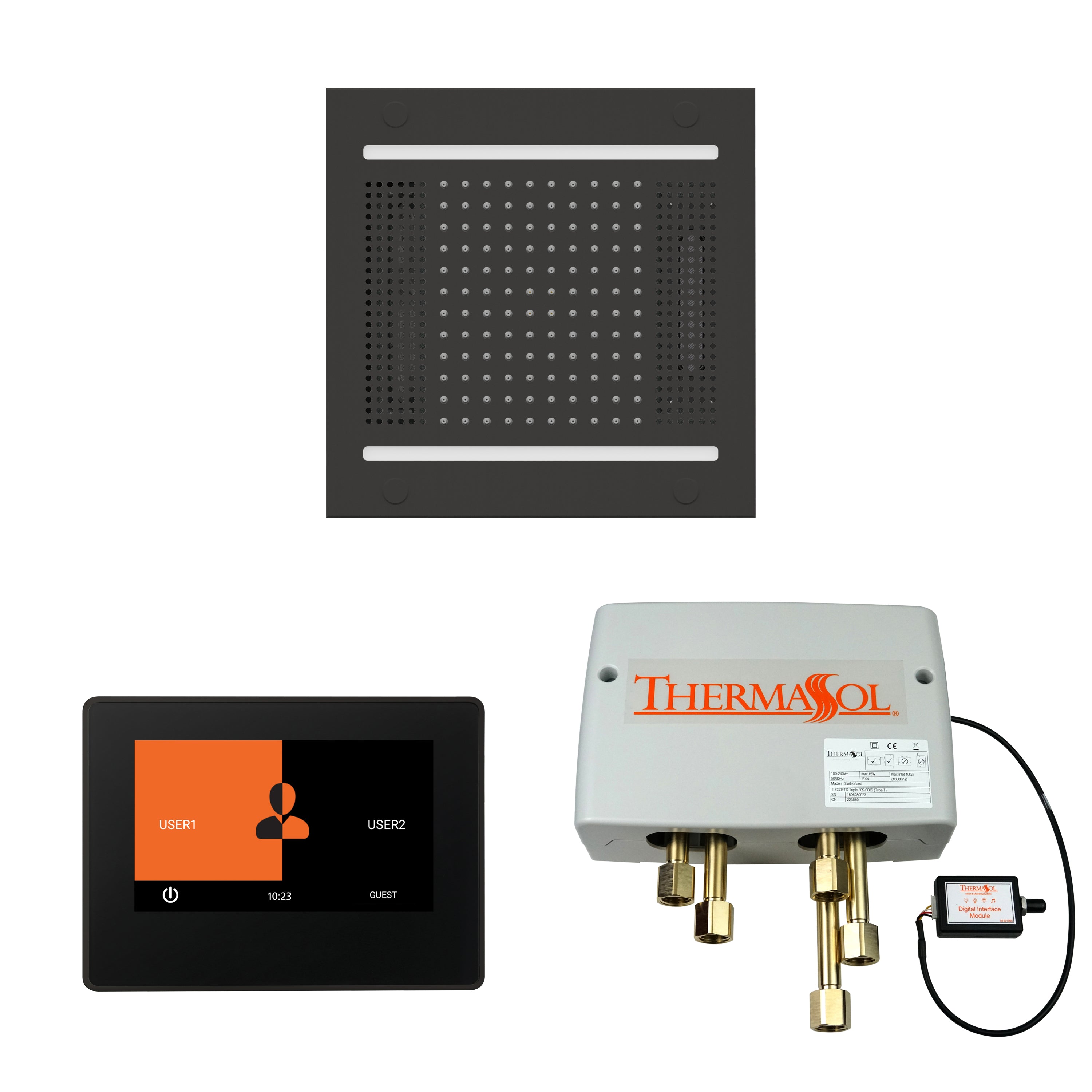 Thermasol The Wellness Hydrovive14 Shower Package with 7" ThermaTouch Square