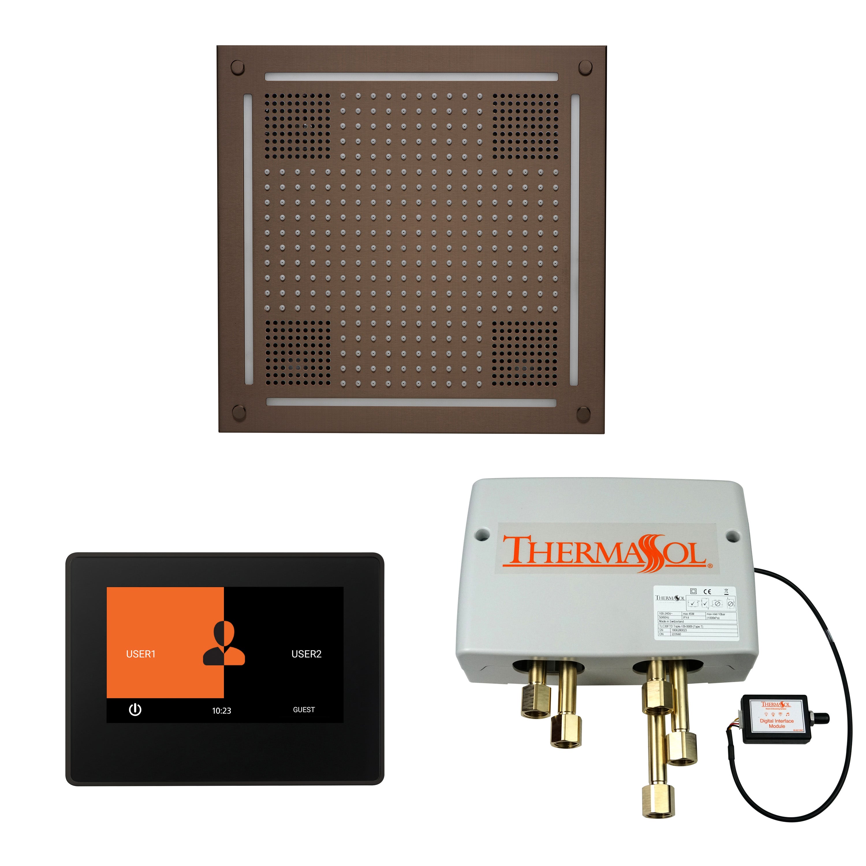 Thermasol The Wellness Hydrovive Shower Package with 7" ThermaTouch Square