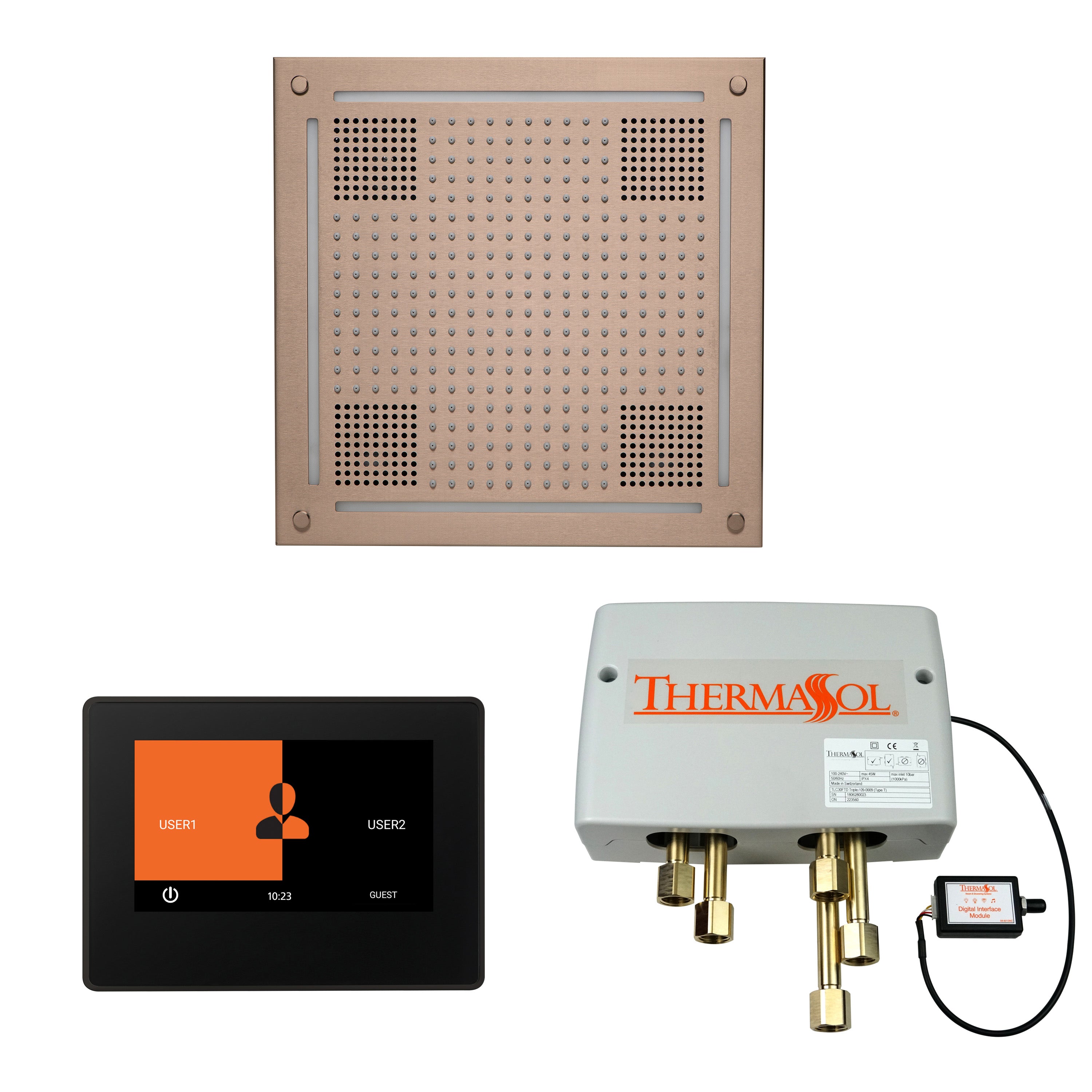 Thermasol The Wellness Hydrovive Shower Package with 7" ThermaTouch Square