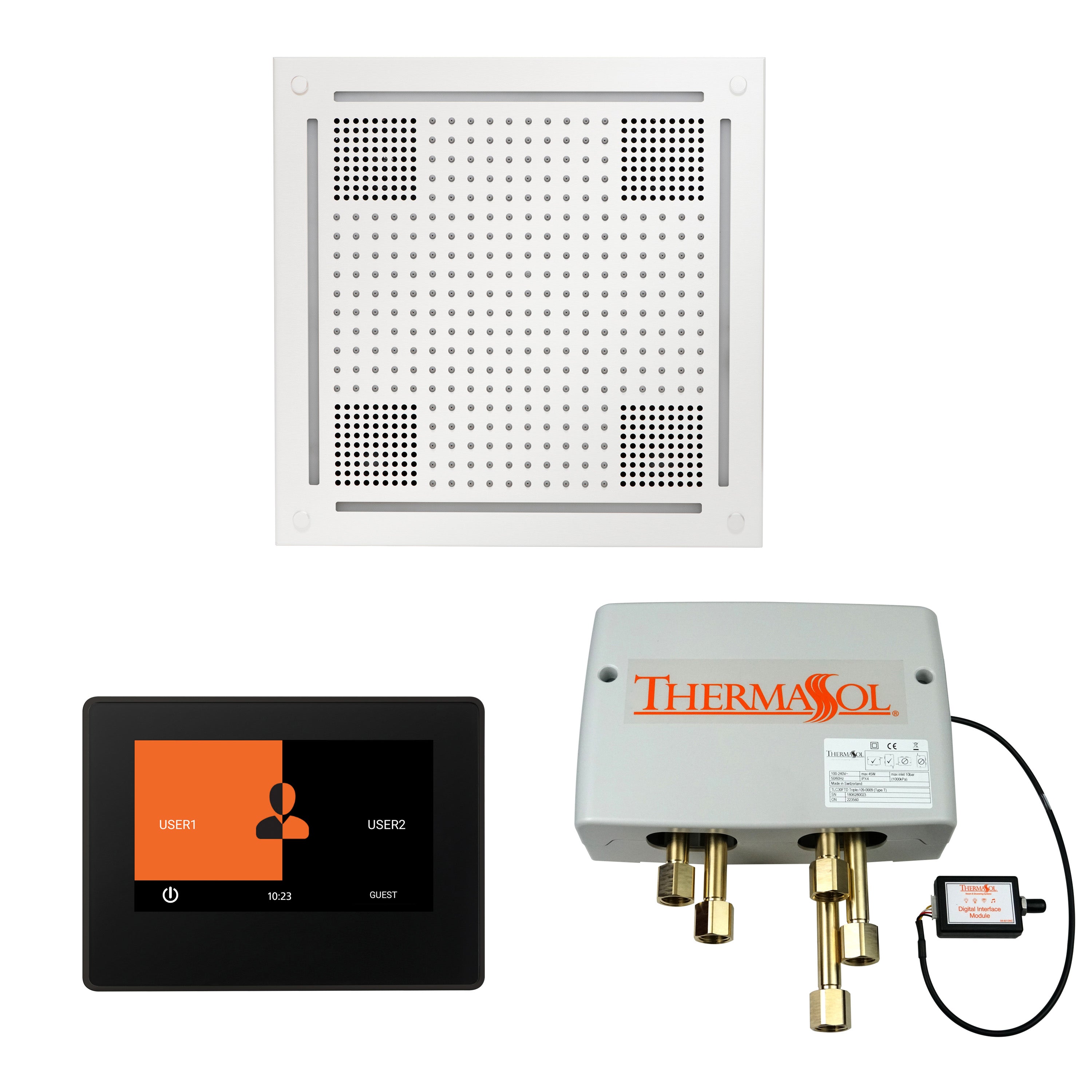 Thermasol The Wellness Hydrovive Shower Package with 7" ThermaTouch Square
