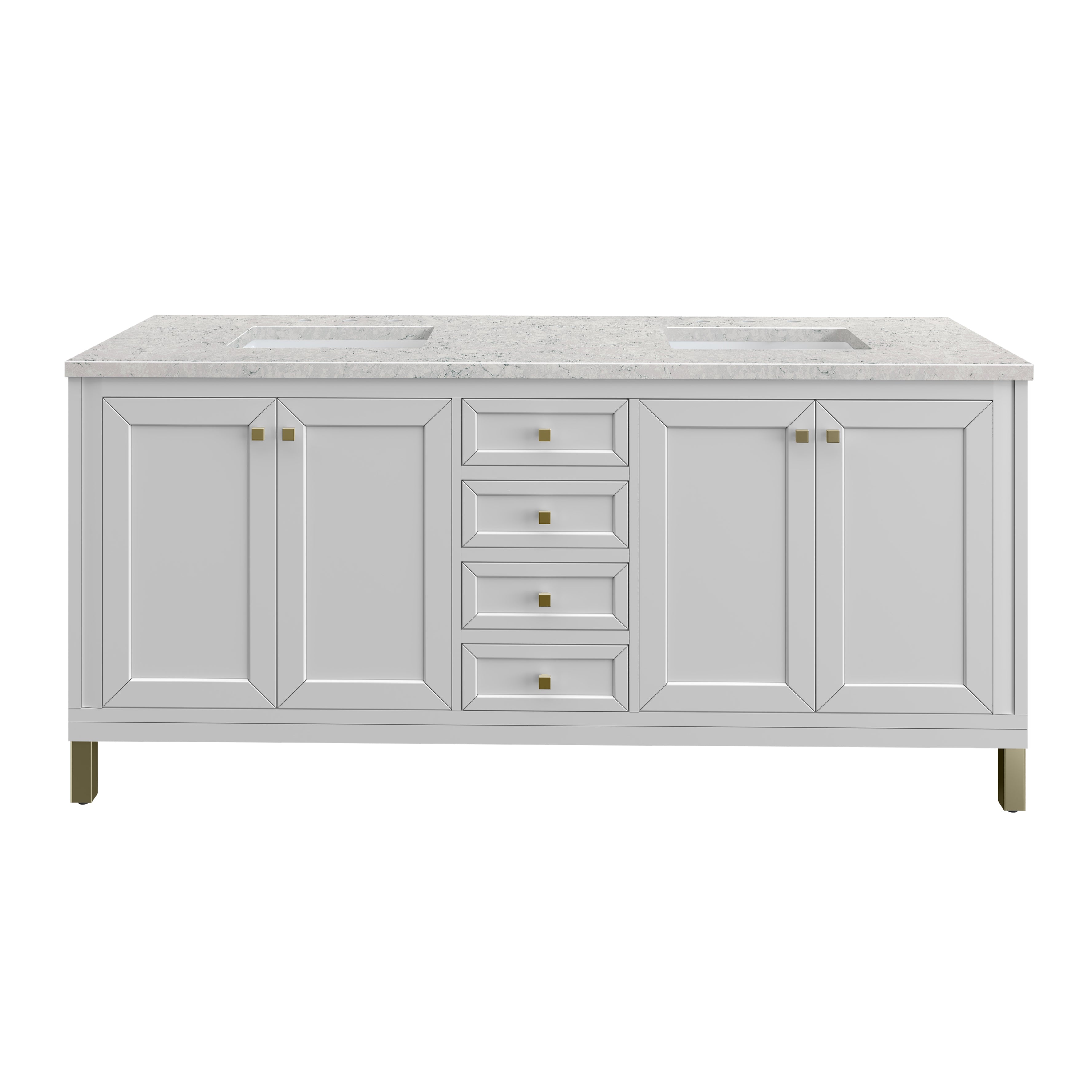James Martin Vanities Chicago 72" Double Vanity - Glossy White