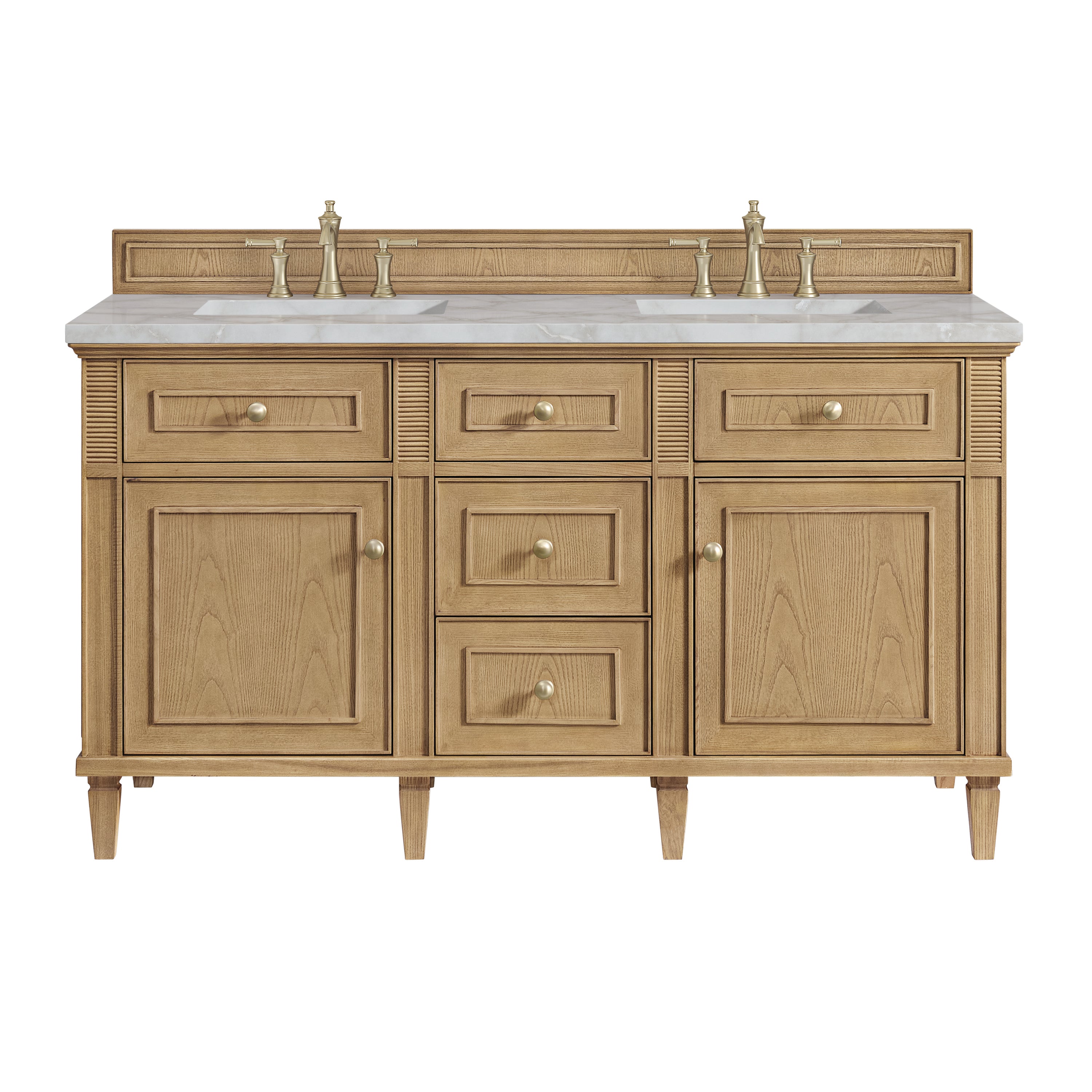 James Martin Vanities Lorelai 60" Double Vanity - Light Natural Oak