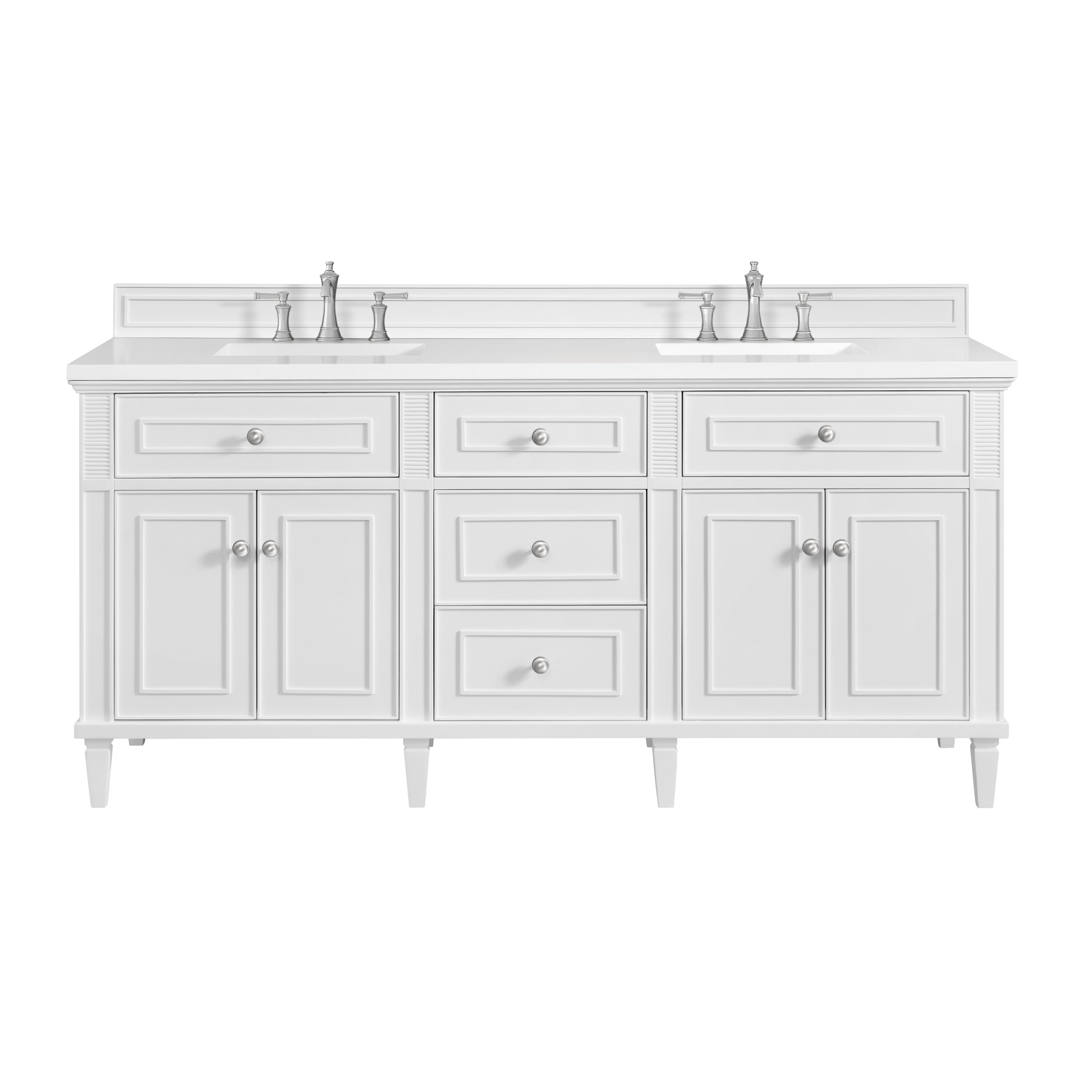James Martin Vanities Lorelai 72" Double Vanity - Bright White