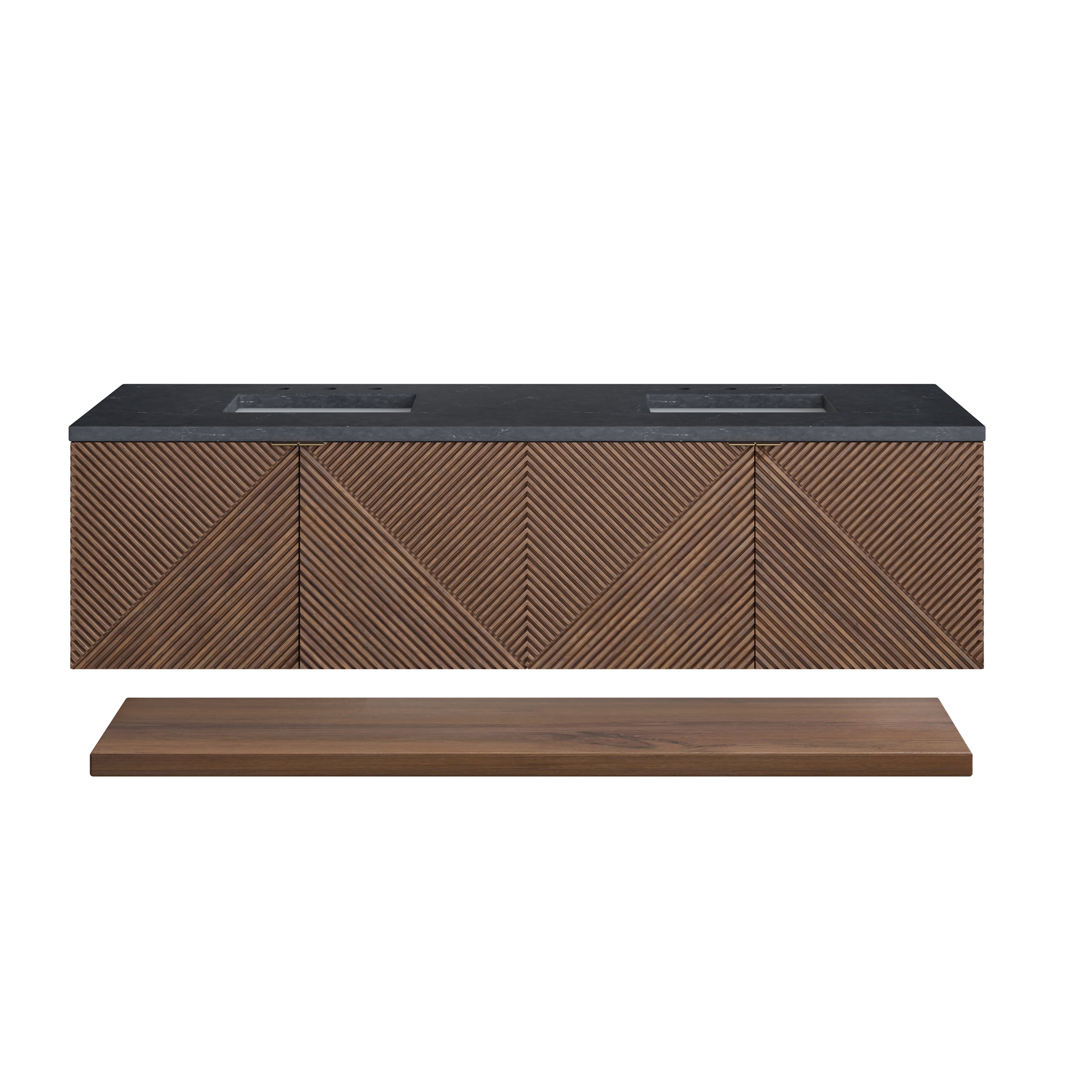 James Martin Vanities Marcello 72" Double Vanity - Chestnut