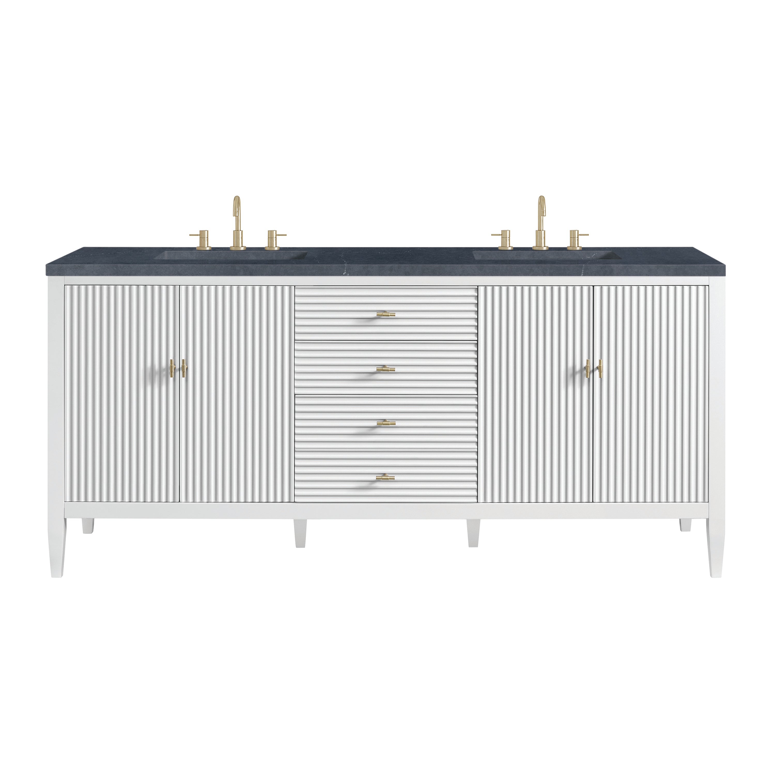 James Martin Vanities Myrrin 72" Double Vanity - Bright White