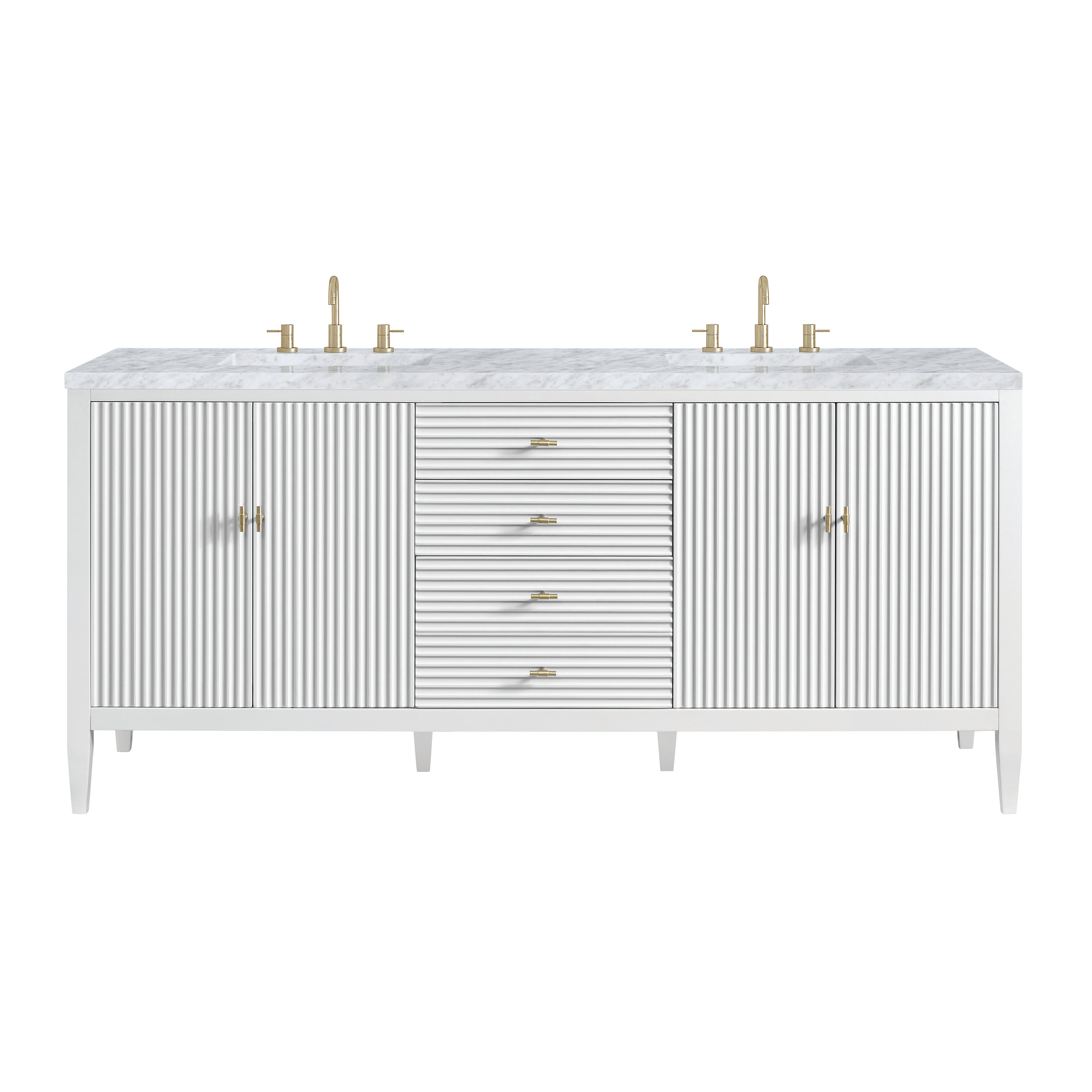 James Martin Vanities Myrrin 72" Double Vanity - Bright White
