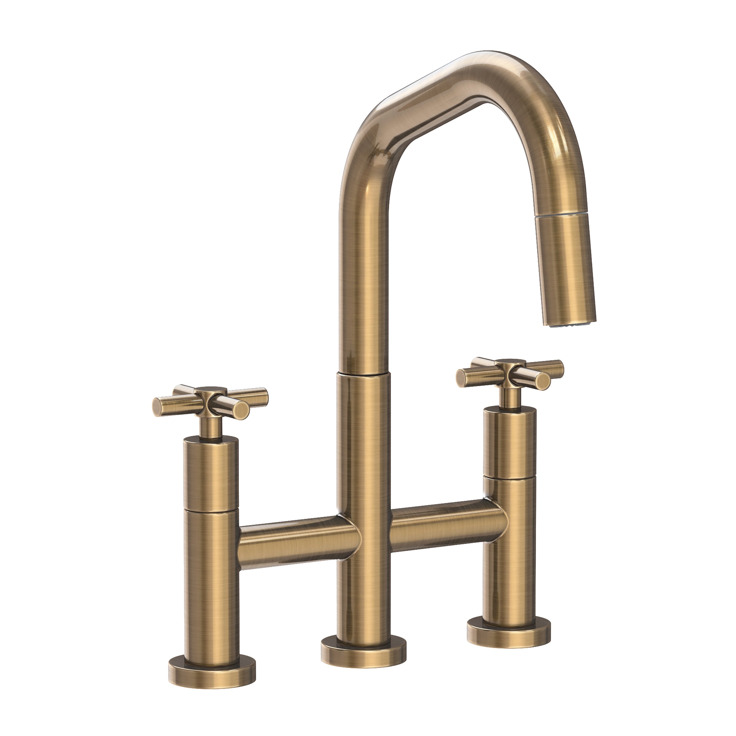 Newport Brass East Square Kitchen Bridge Pull-Down Faucet