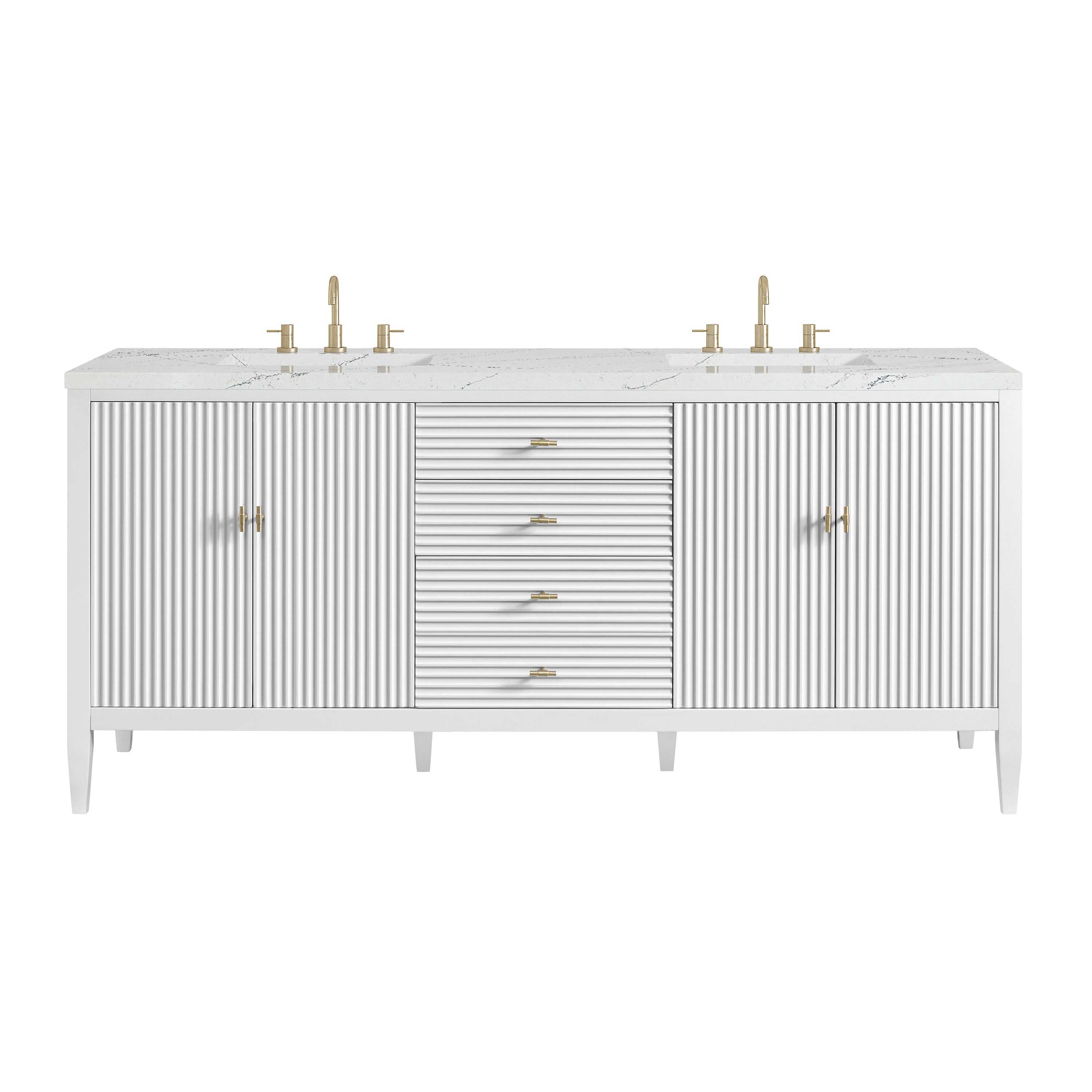 James Martin Vanities Myrrin 72" Double Vanity - Bright White