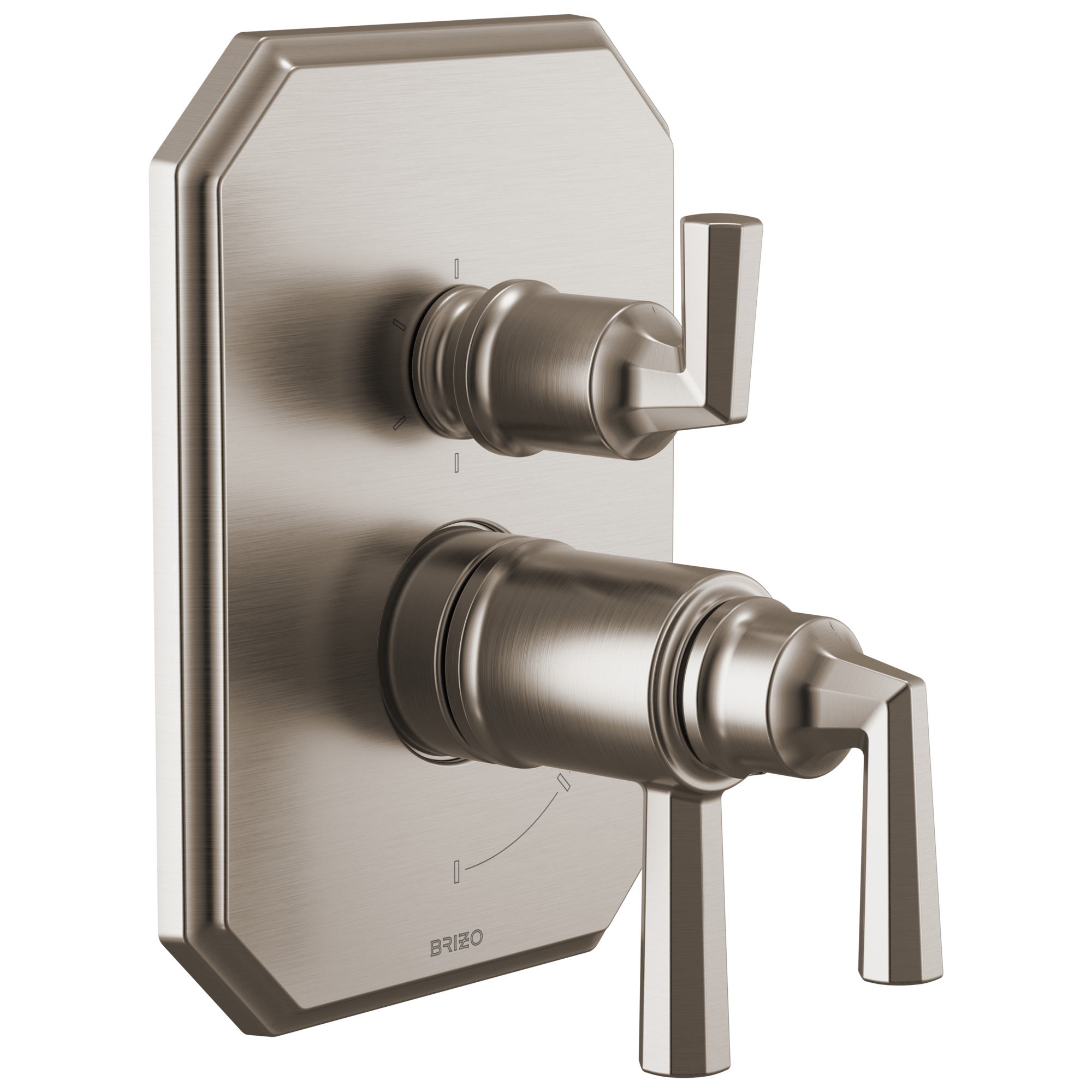 Brizo Beauclere TempAssure Thermostatic Valve with Integrated 6-Function Diverter Trim