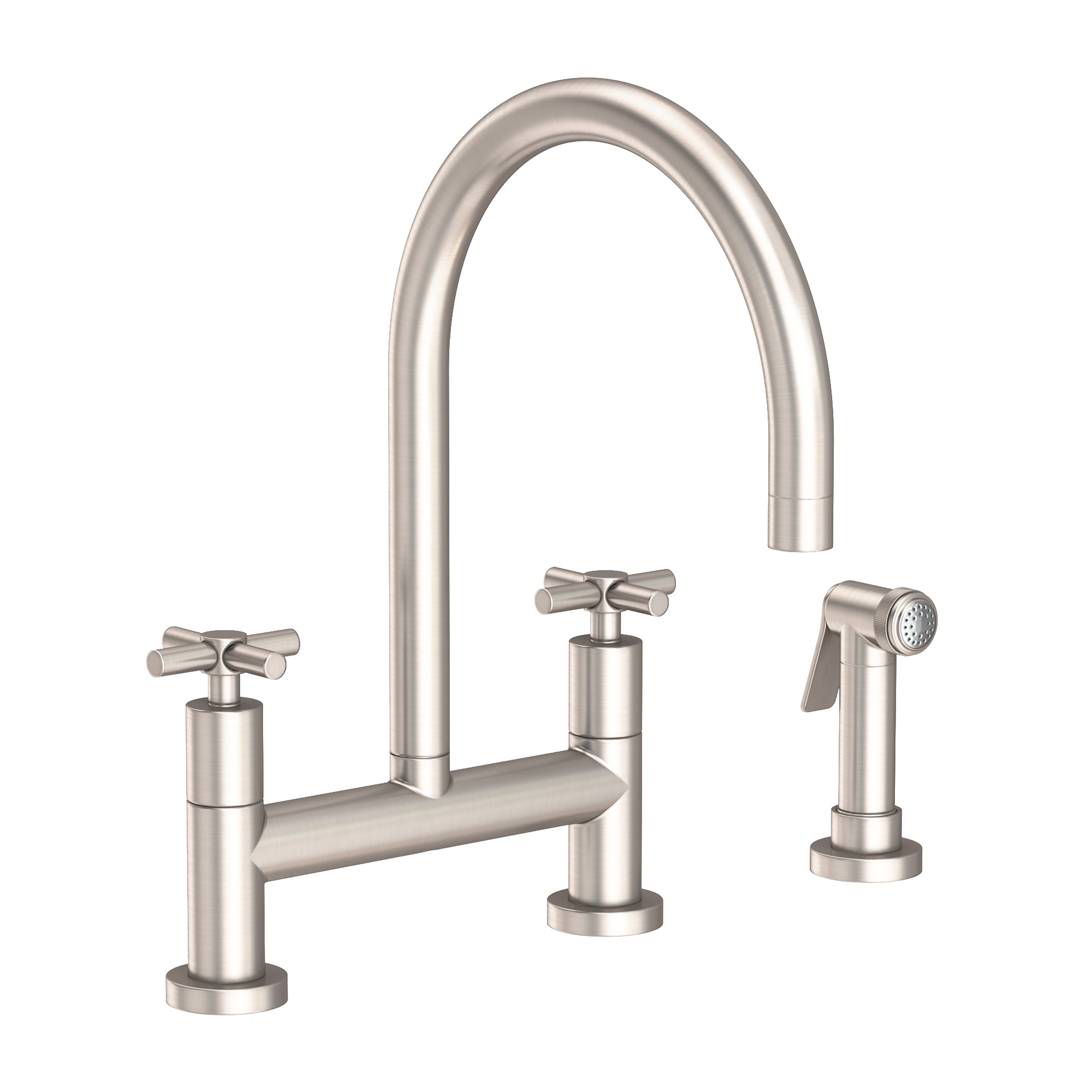 Newport Brass East Linear Kitchen Bridge Faucet with Side Spray