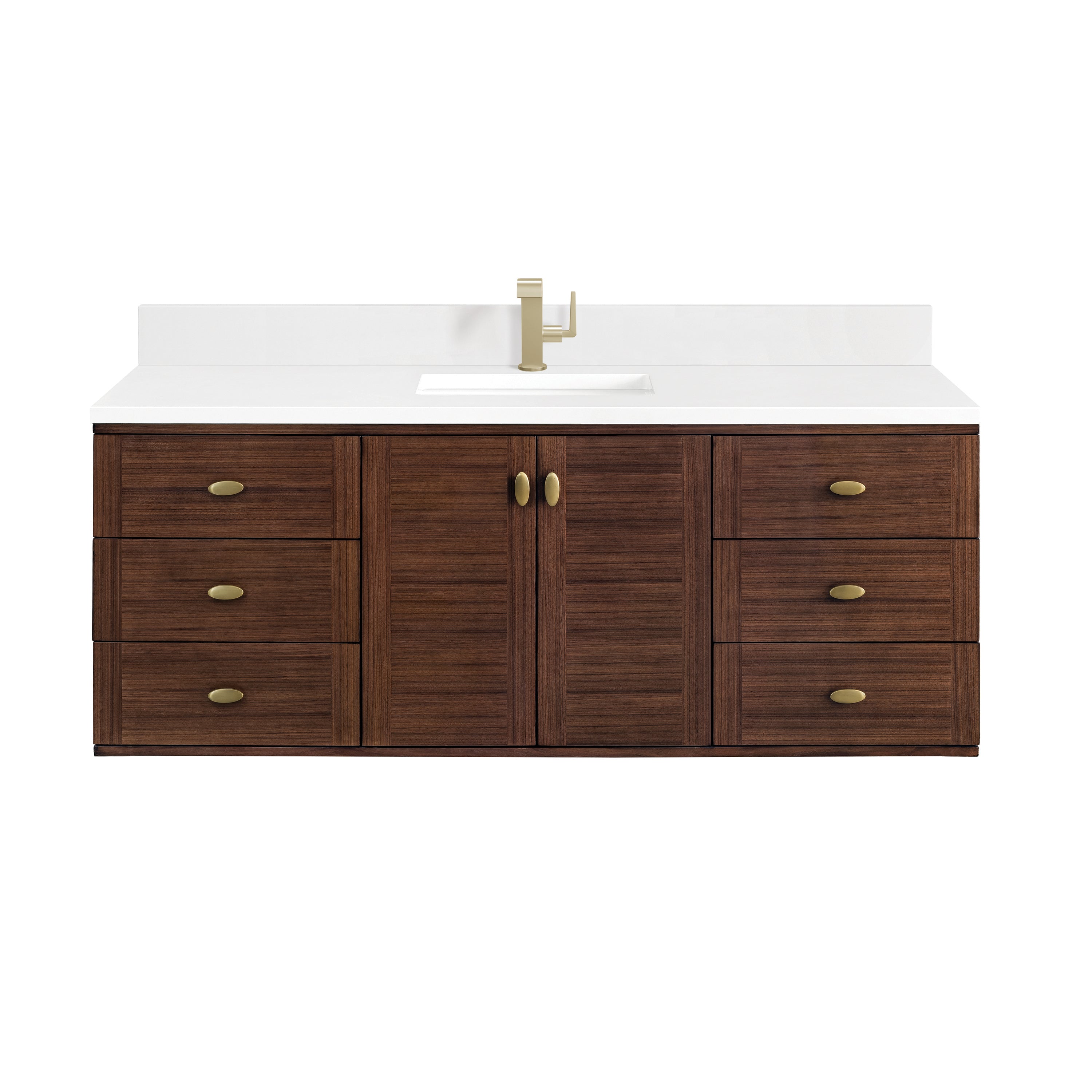 James Martin Vanities Amberly 60" Single Vanity - Mid-Century Walnut
