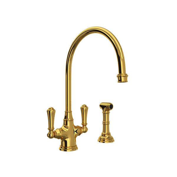 Rohl Georgian Era Two Handle Kitchen Faucet with Side Spray