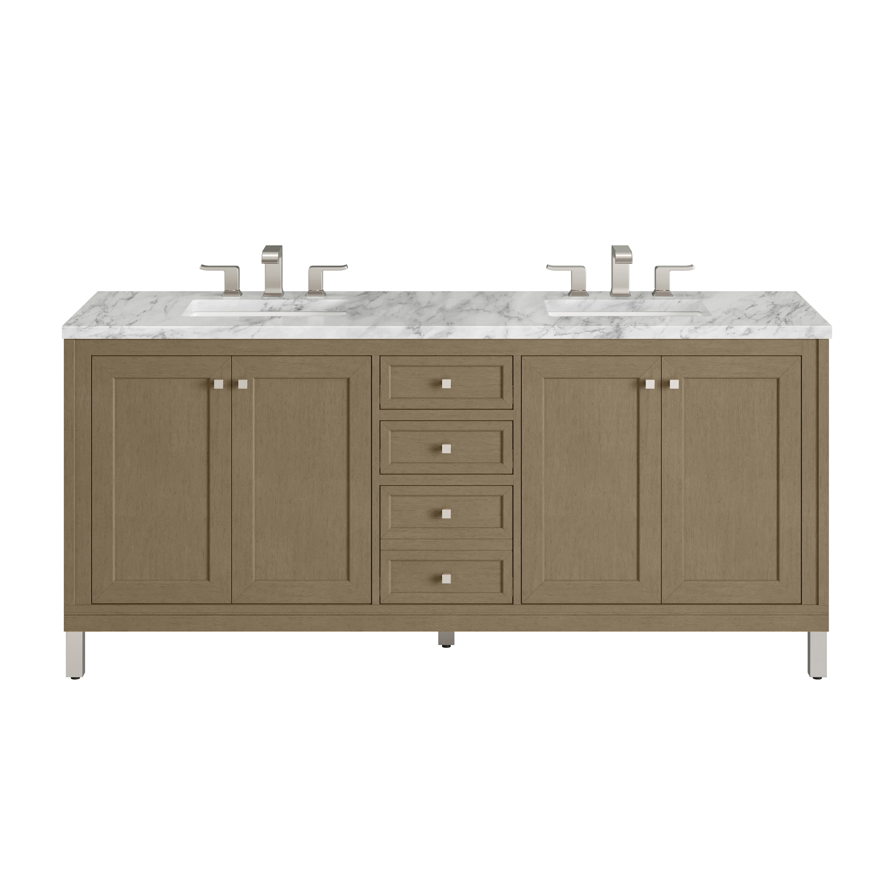 James Martin Vanities Chicago 72" Double Vanity - Walnut Whisper