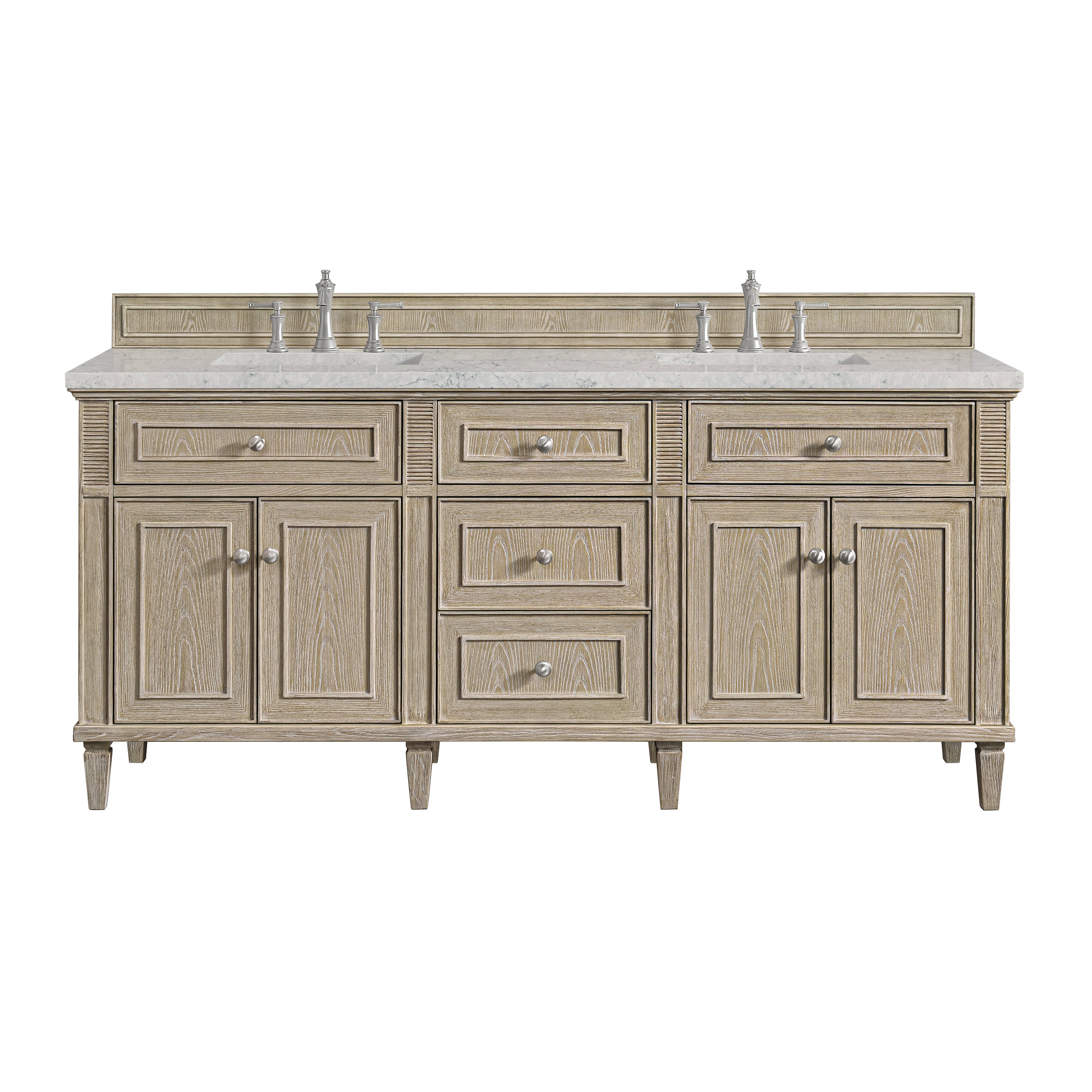 James Martin Vanities Lorelai 72" Double Vanity - Whitewashed Oak