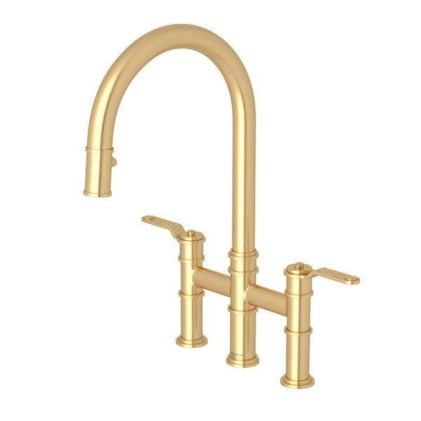 Rohl Armstrong Pull-Down Bridge Kitchen Faucet with C-Spout