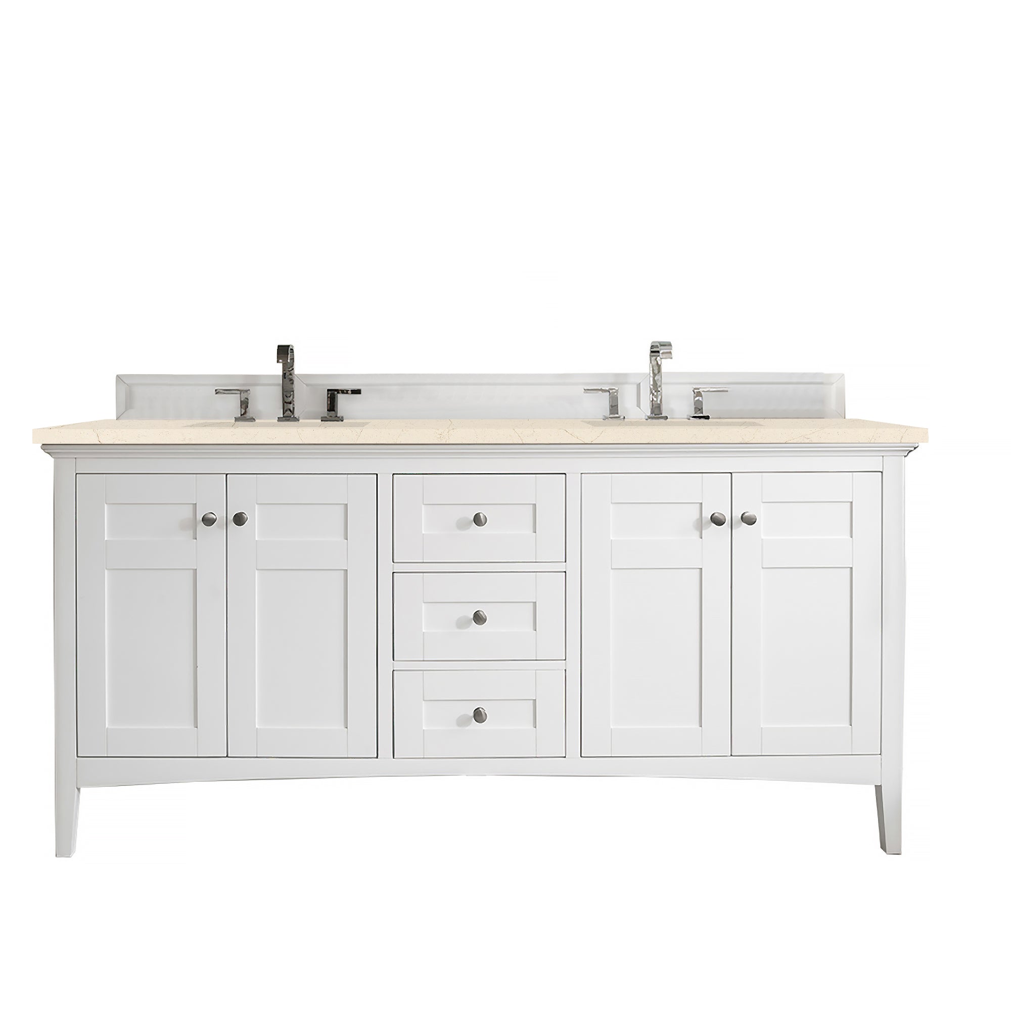 James Martin Vanities Palisades 72" Double Vanity - Bright White