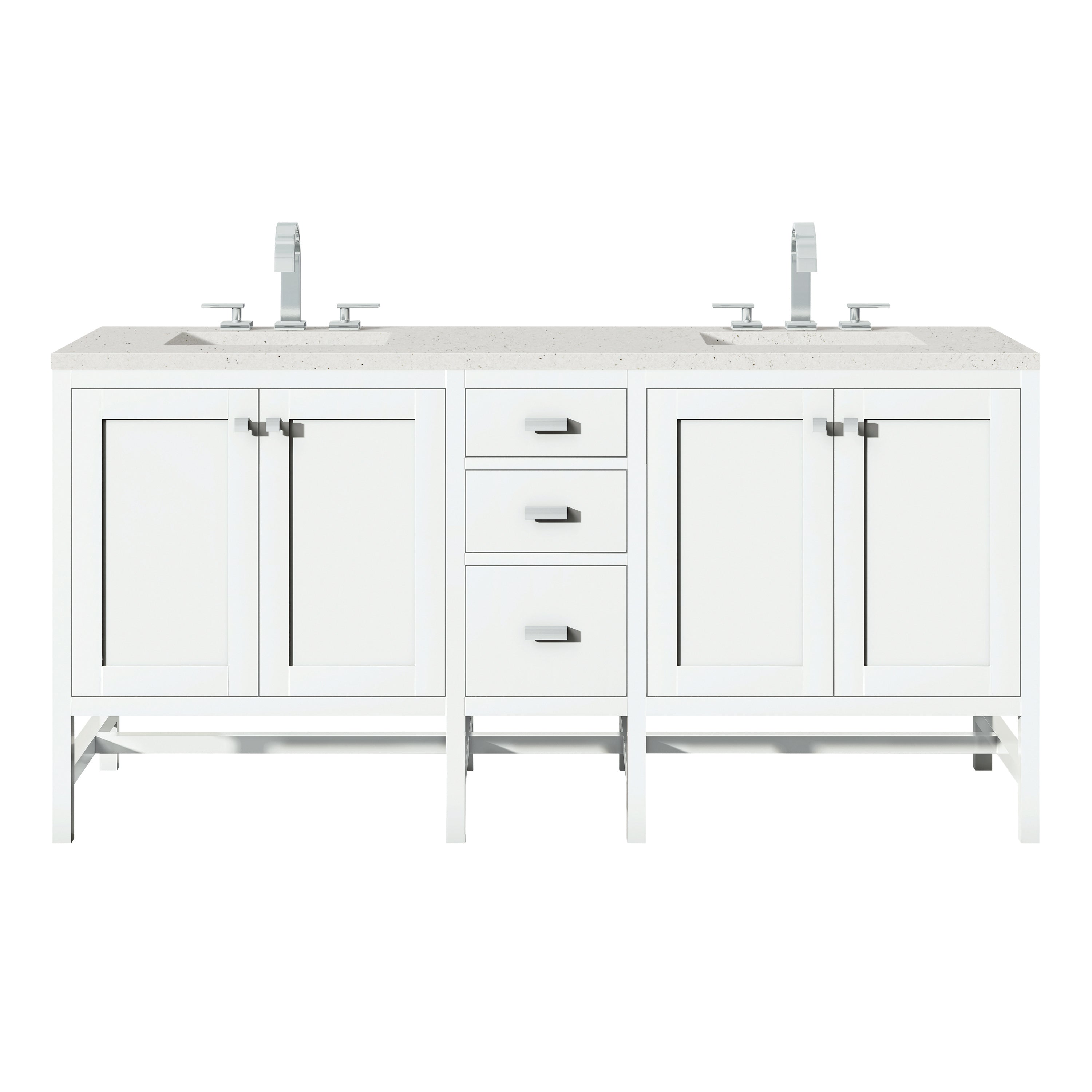 James Martin Vanities Addison 72" Double Vanity - Glossy White