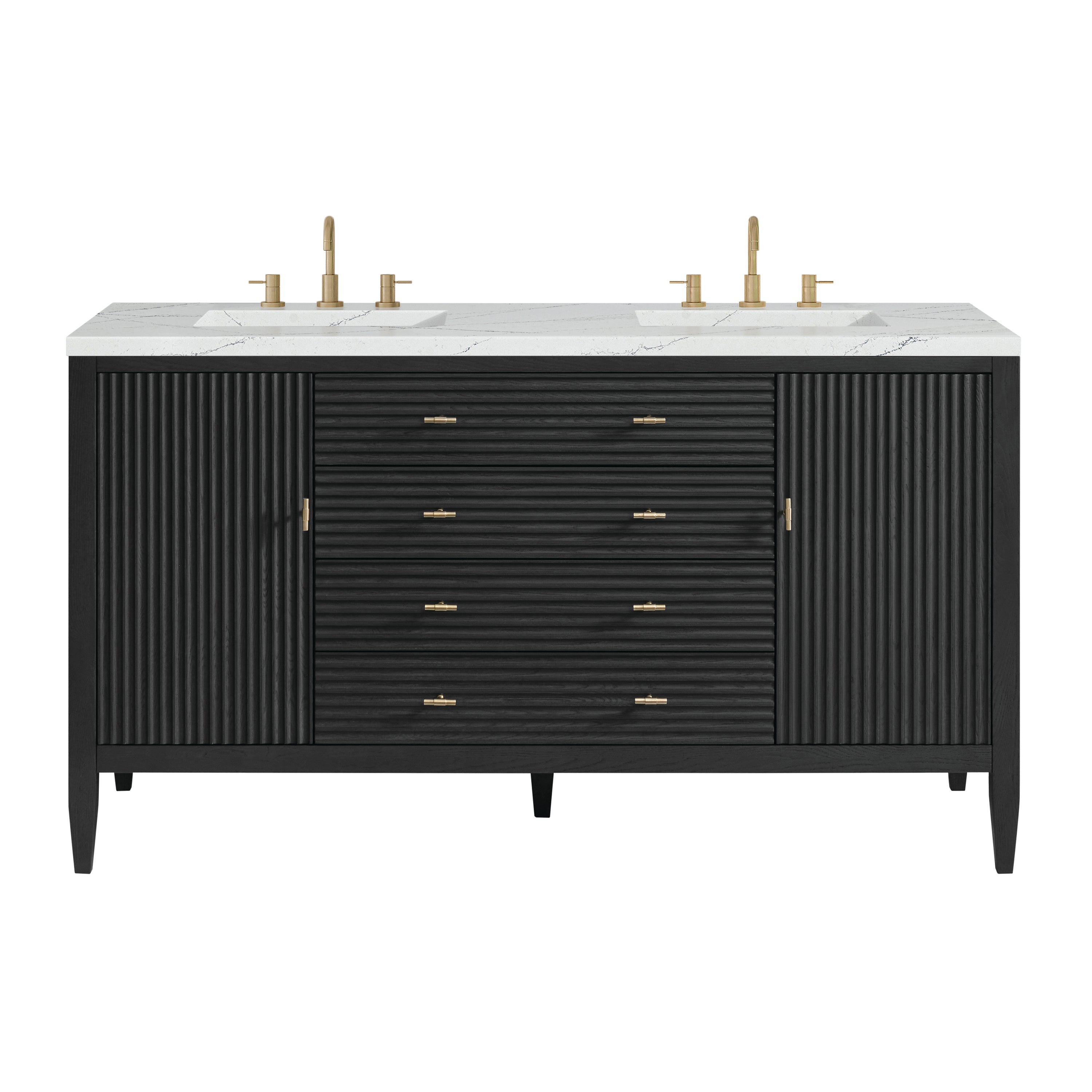 James Martin Vanities Myrrin 60" Double Vanity - Carbon Oak